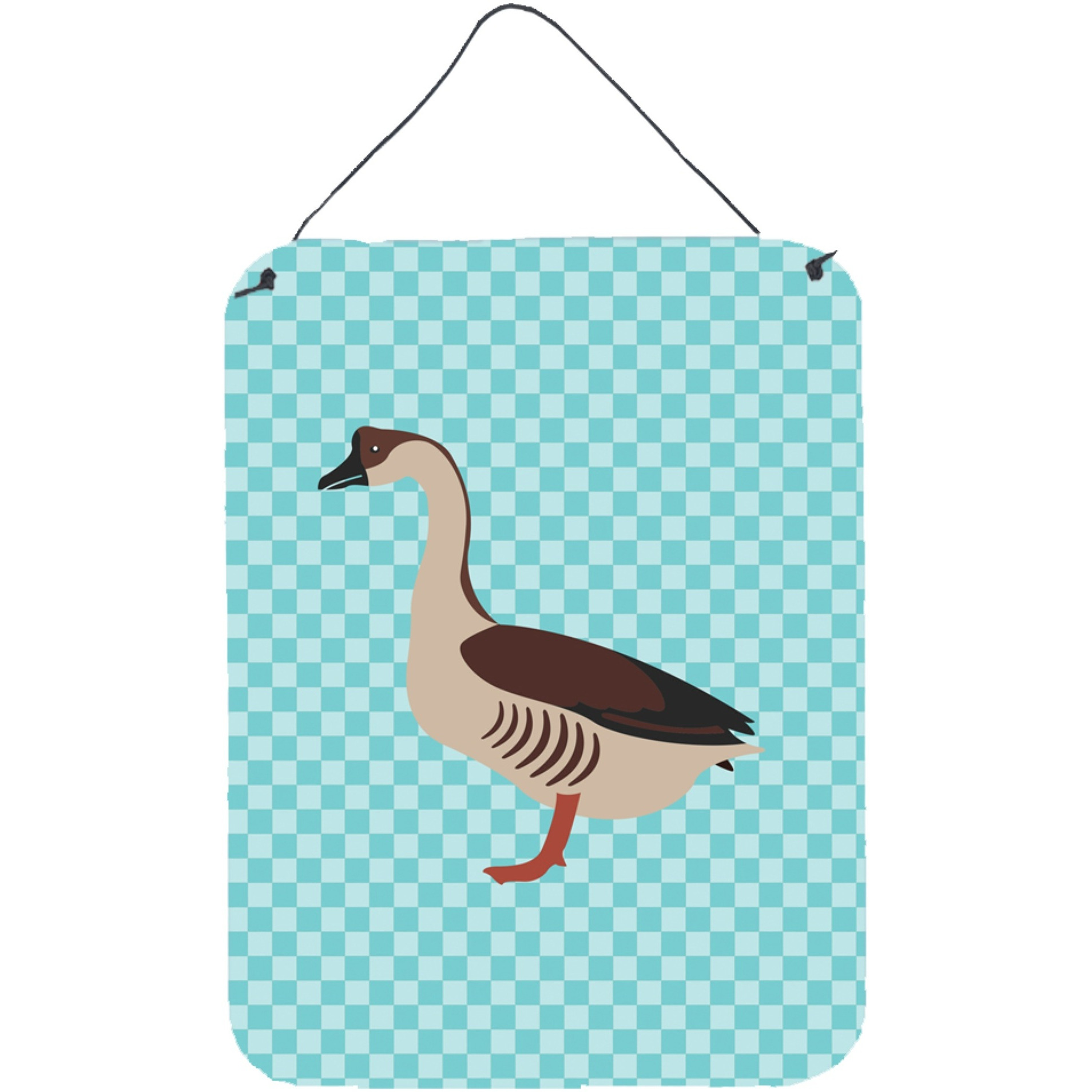 &quotCaroline's Treasures Chinese Goose Blue Check Metal Print, 16hx12w, Multicolor"