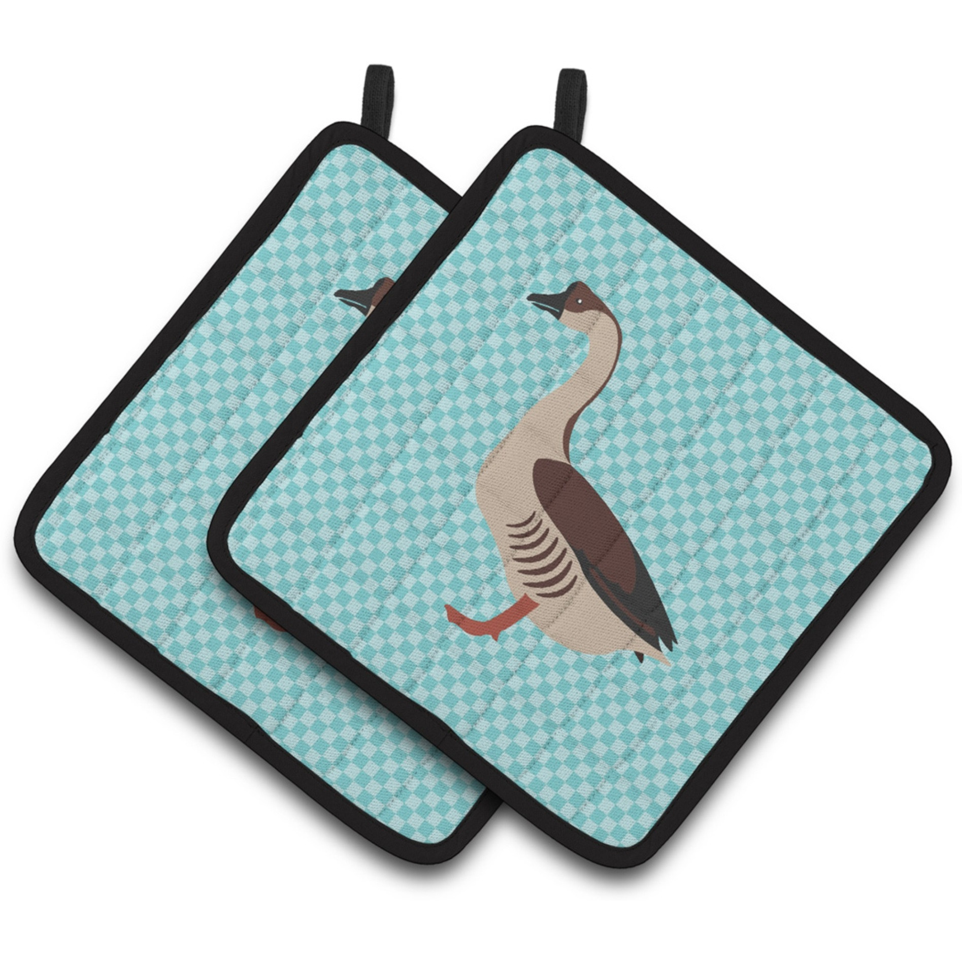 &quotCaroline's Treasures Chinese Goose Blue Check Decorated Pot Holder, 7.5"" x 7.5"""