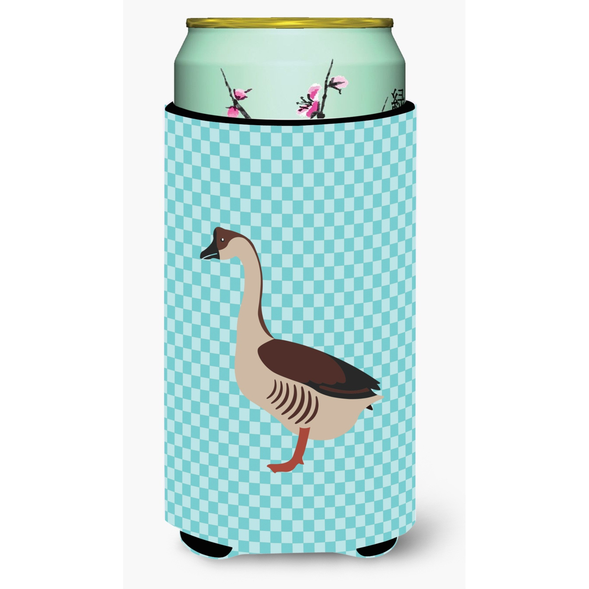 &quotCaroline's Treasures Chinese Goose Blue Check Decorative Can Hugger, Tall Boy, Multicolor"