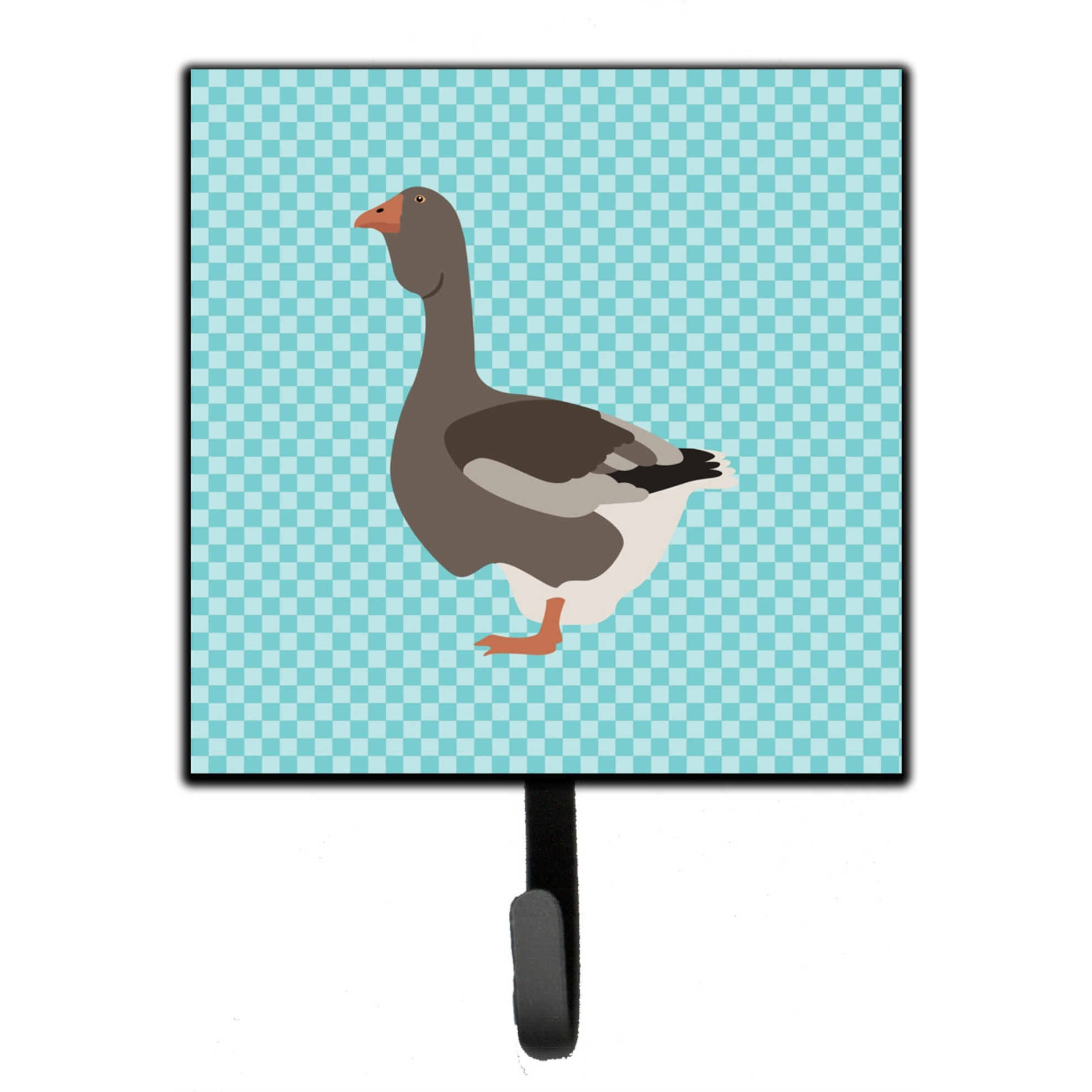 &quotCaroline's Treasures Toulouse Goose Blue Check Wall Hook, Small, Multicolor"