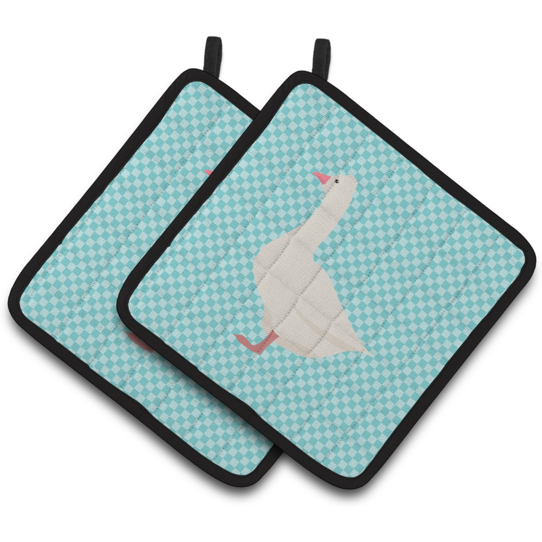 &quotCaroline's Treasures Roman Goose Blue Check Decorated Pot Holder, 7.5"" x 7.5"""