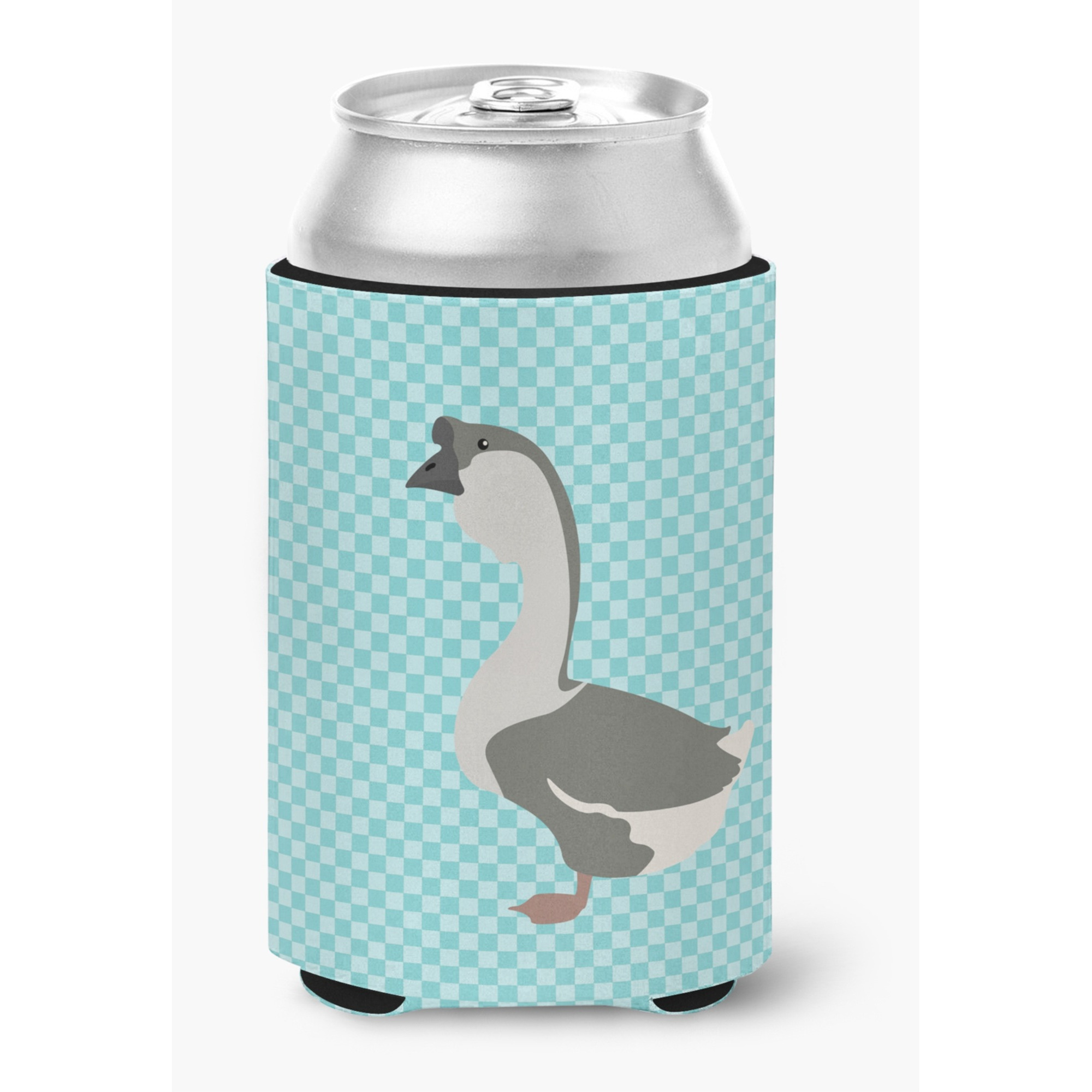 &quotCaroline's Treasures African Goose Blue Check Decorative Can Hugger, Multicolor"