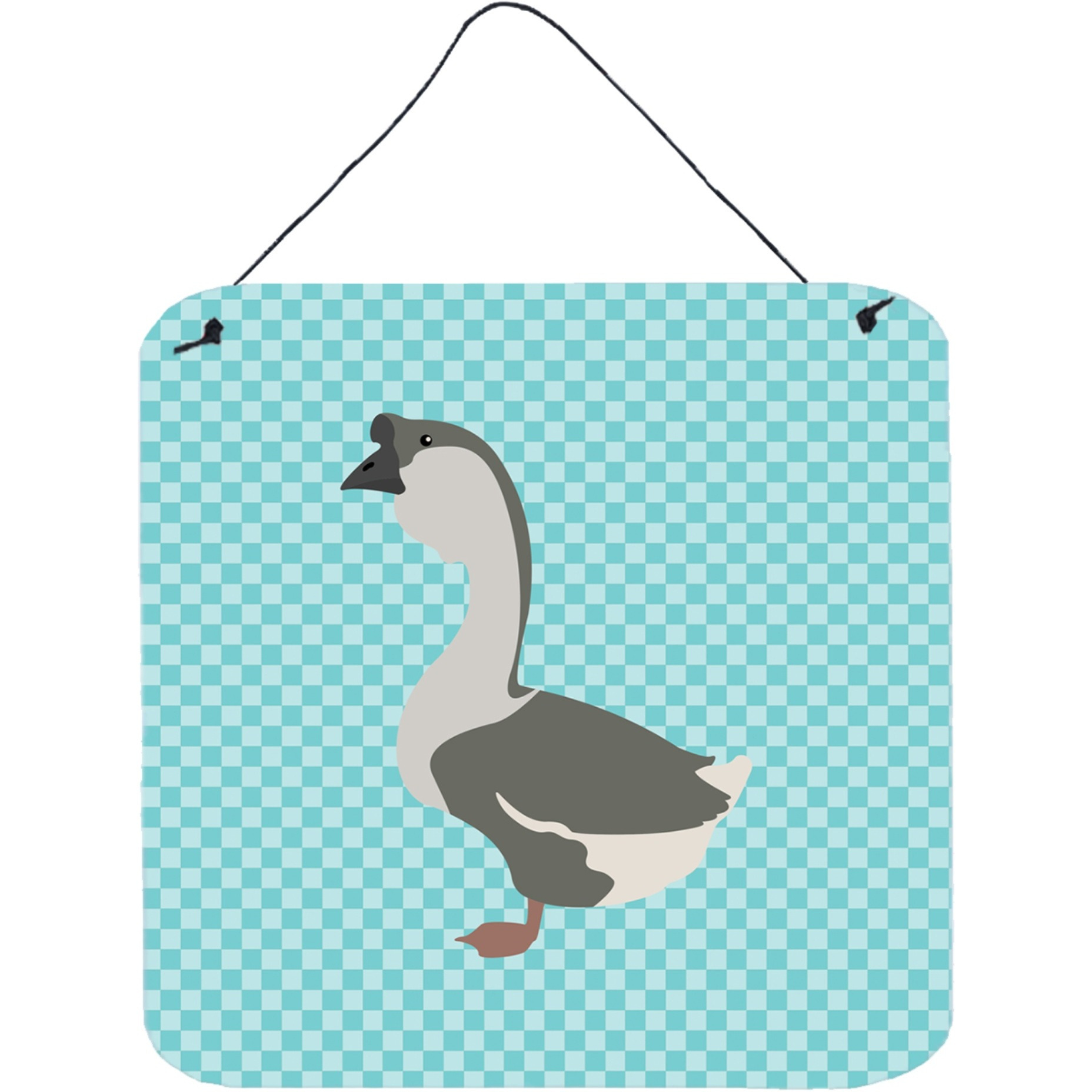 &quotCaroline's Treasures Blue African Goose Check Metal Print, 6hx6w"