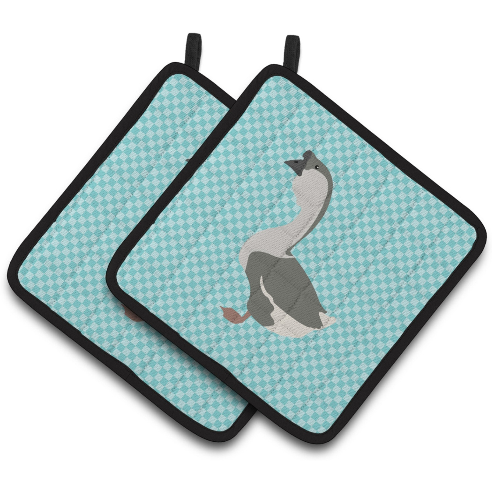 &quotCaroline's Treasures African Goose Blue Check Decorated Pot Holder, 7.5"" x 7.5"""