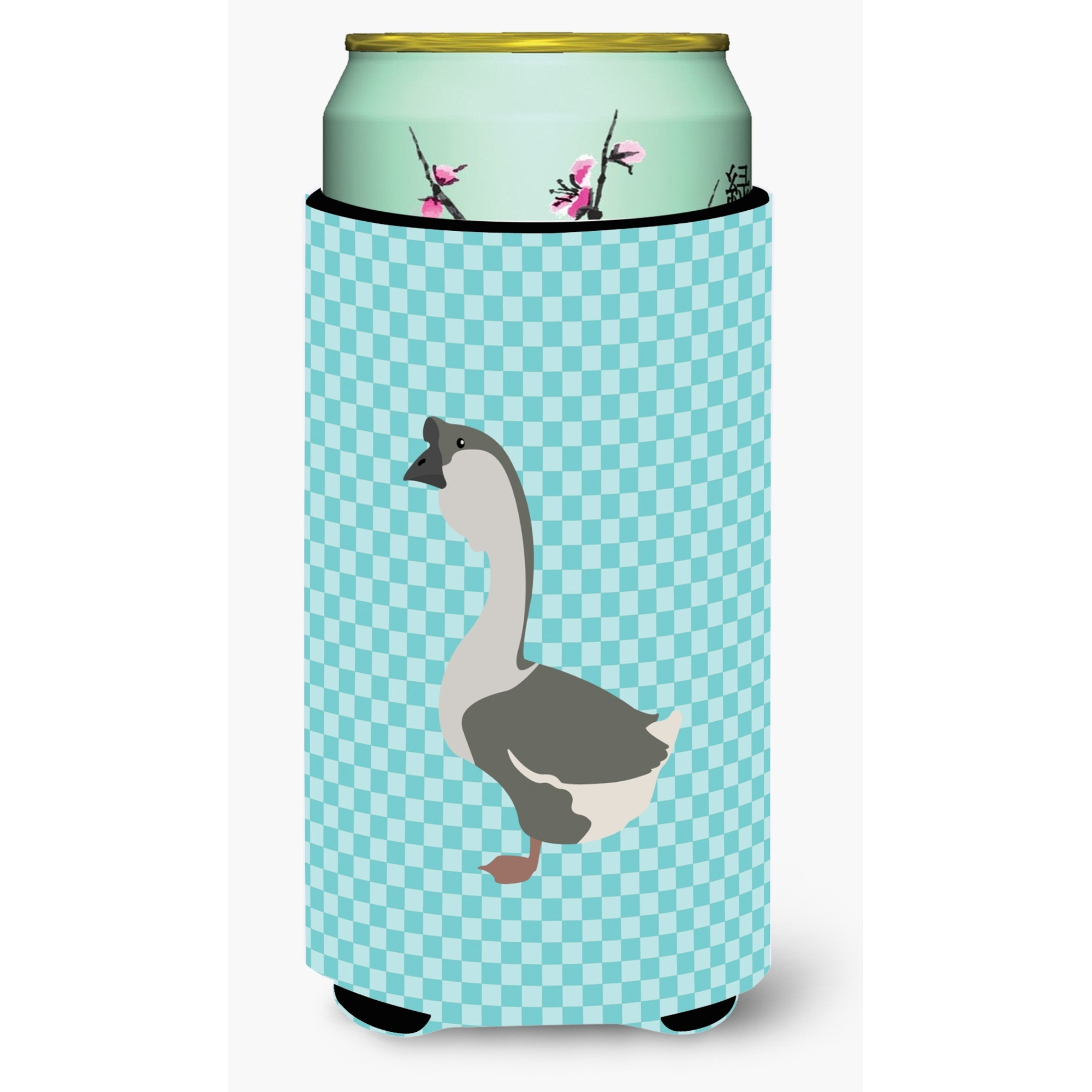 &quotCaroline's Treasures African Goose Blue Check Decorative Can Hugger, Tall Boy, Multicolor"