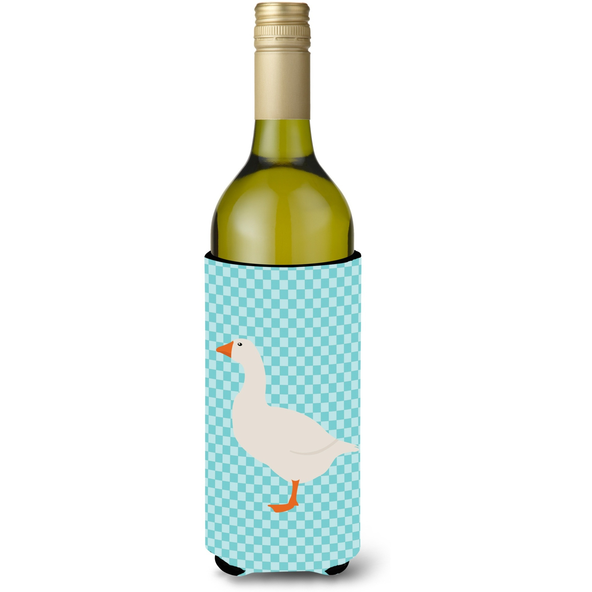 &quotCaroline's Treasures Shire Horse Blue Check Decorative Bottle Hugger, 750 ml, Multicolor"