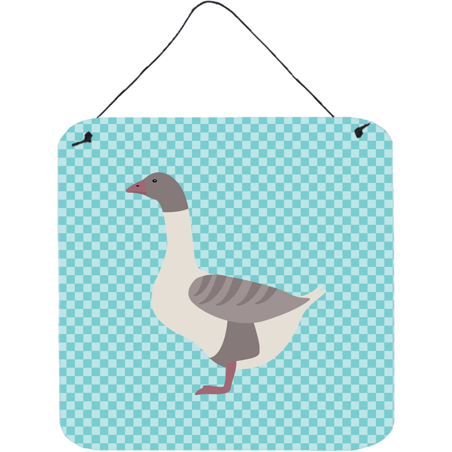 &quotCaroline's Treasures Blue Buff Grey Back Goose Check Metal Print, 6hx6w"
