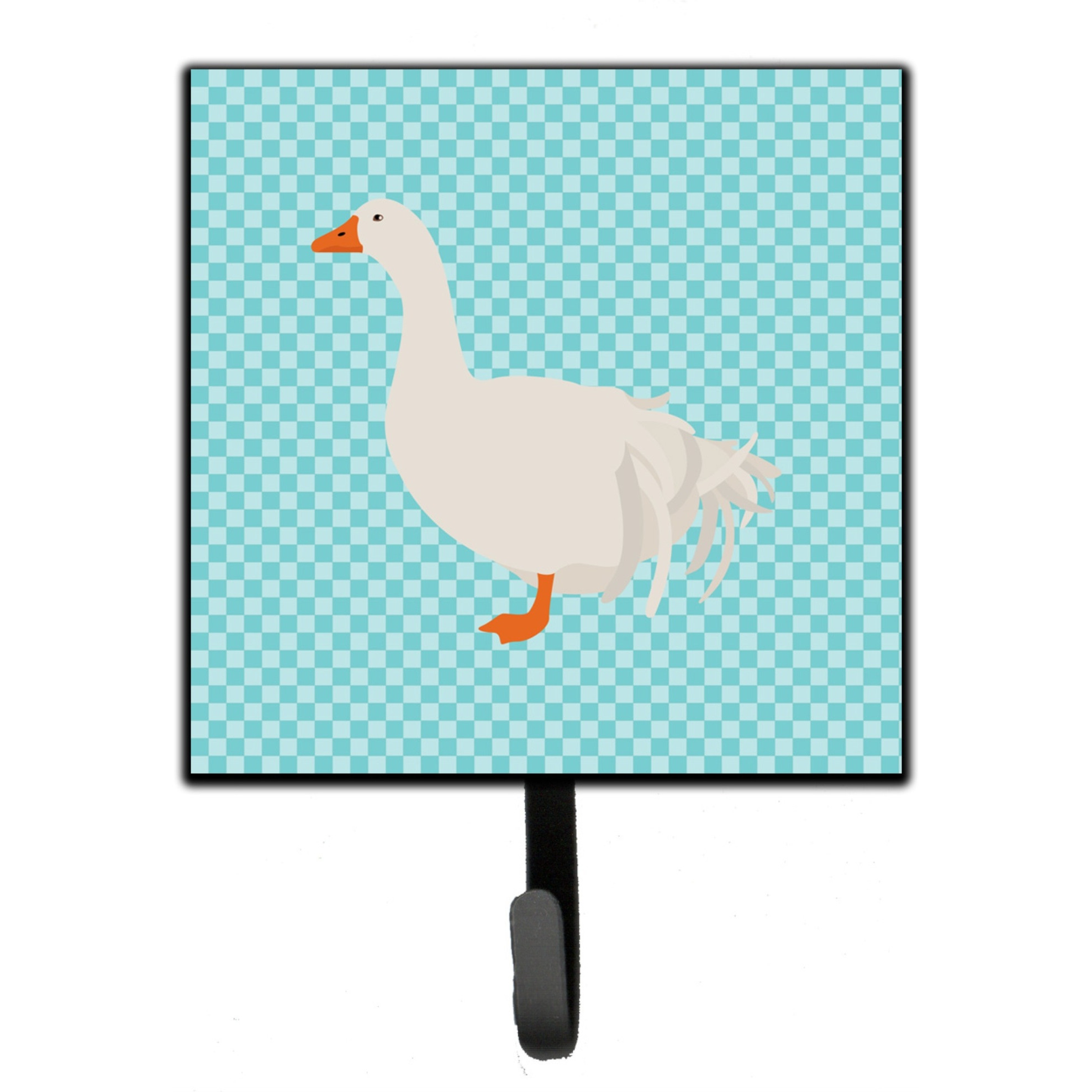 &quotCaroline's Treasures Sebastopol Goose Blue Check Wall Hook, Small, Multicolor"