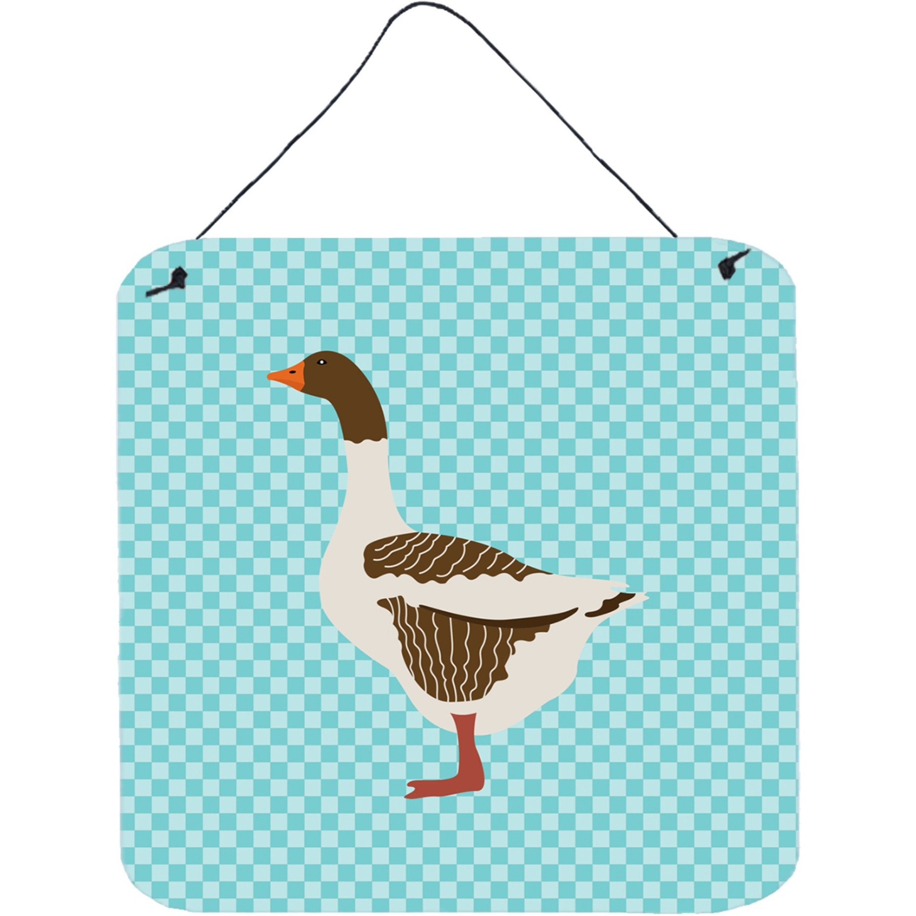 &quotCaroline's Treasures Blue Pomeranian Rogener Goose Check Metal Print, 6hx6w"