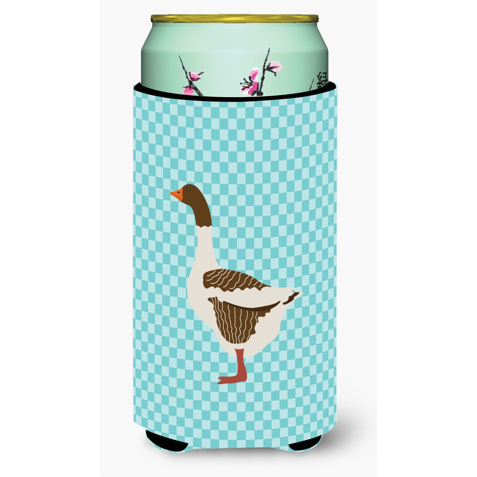 &quotCaroline's Treasures Pomeranian Rogener Goose Blue Check Decorative Can Hugger, Tall Boy, Multicolor"