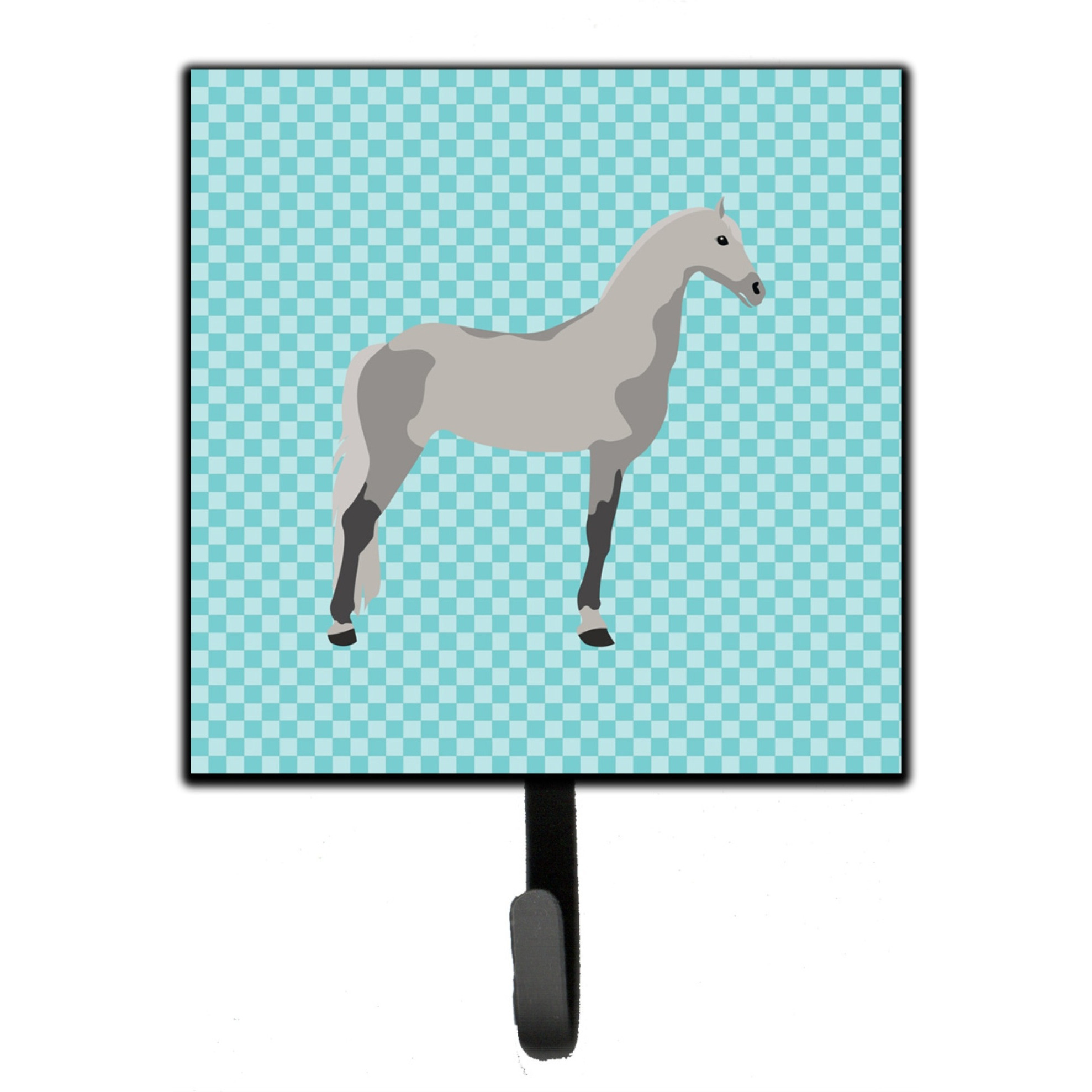 &quotCaroline's Treasures Orlov Trotter Horse Blue Check Wall Hook, Small, Multicolor"