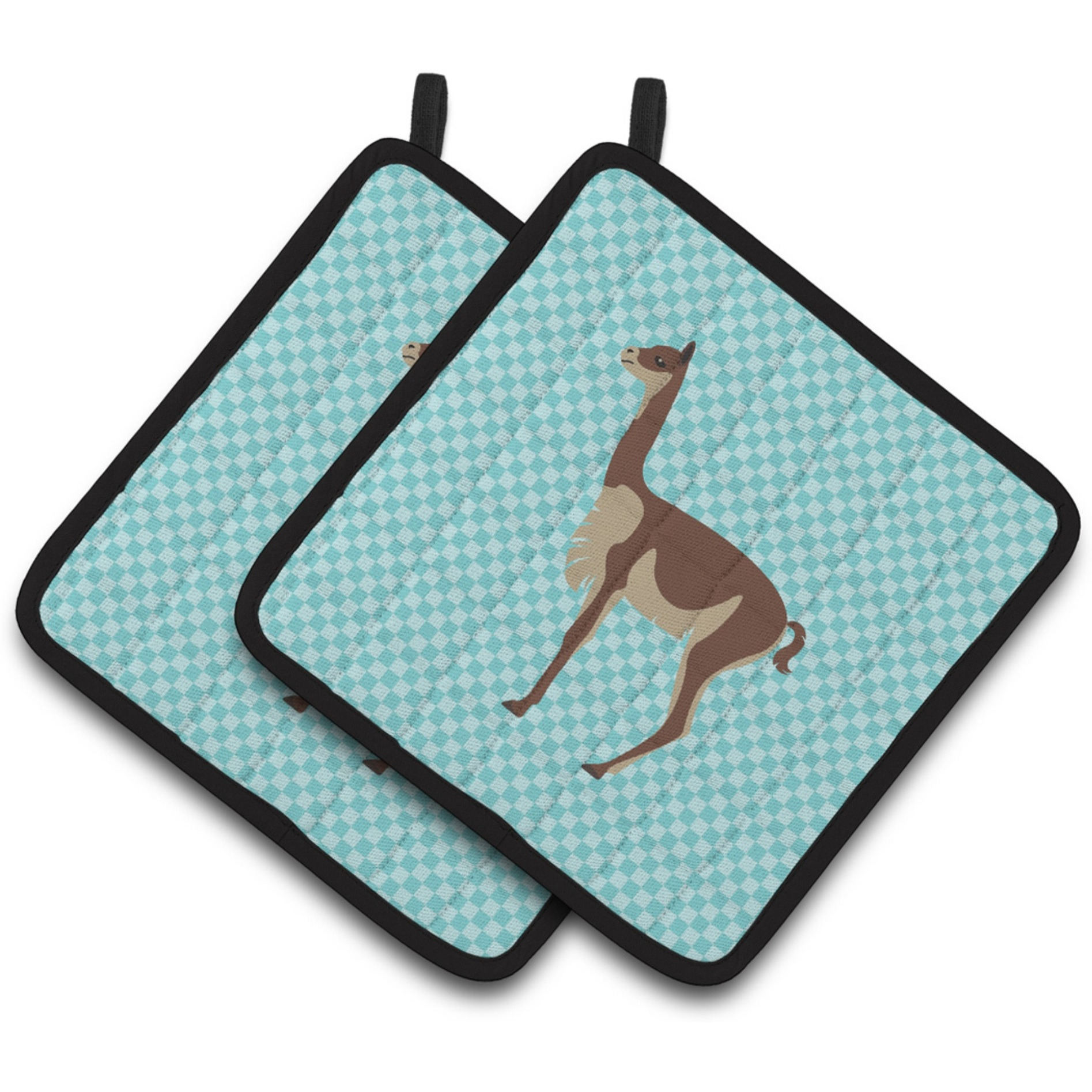 &quotCaroline's Treasures Vicugna or Vicuna Blue Check Decorated Pot Holder, 7.5"" x 7.5"""