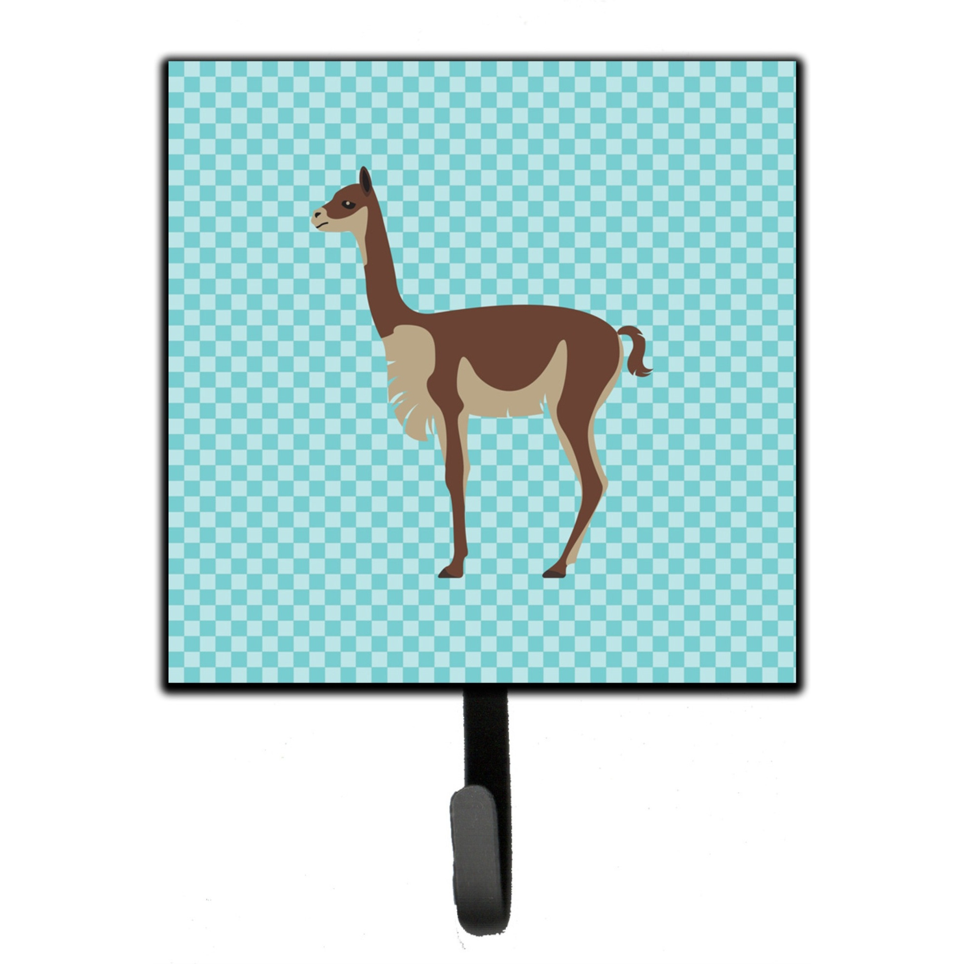 &quotCaroline's Treasures Vicugna or Vicuna Blue Check Wall Hook, Small, Multicolor"