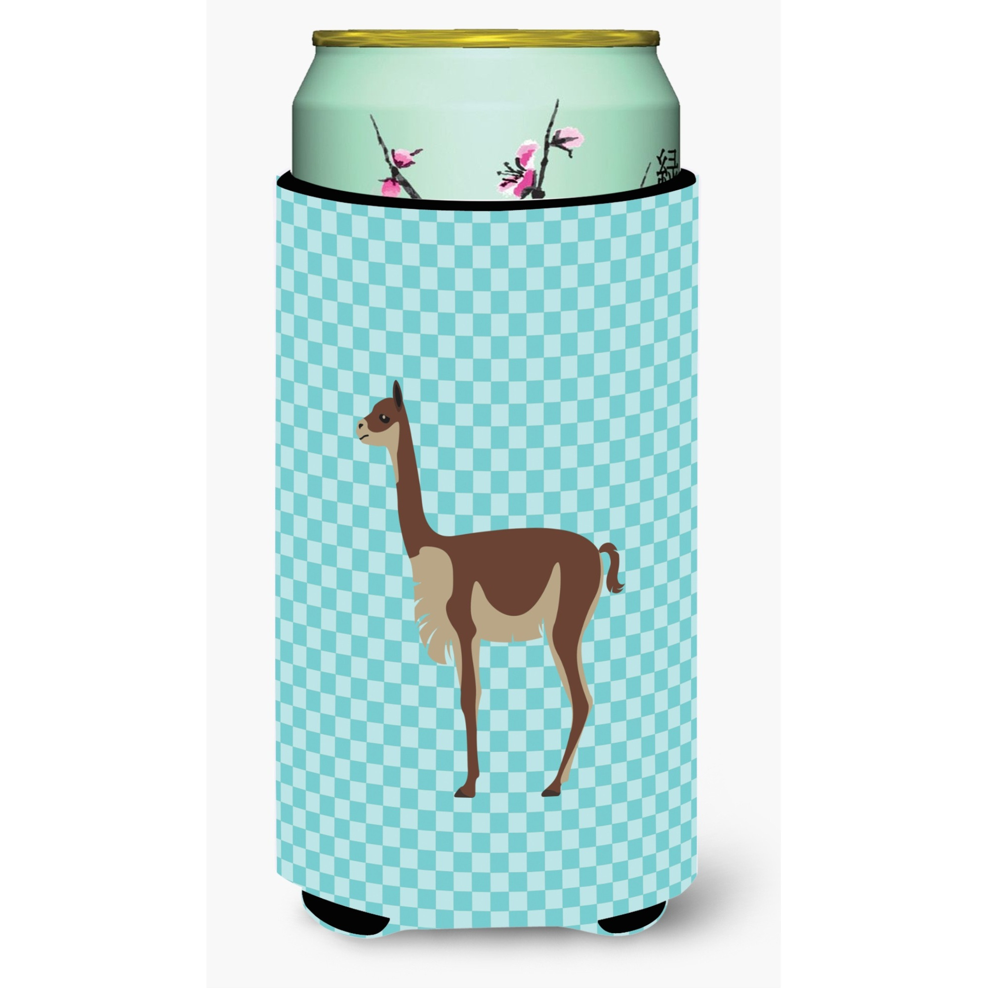 &quotCaroline's Treasures Vicugna or Vicuna Blue Check Decorative Can Hugger, Tall Boy, Multicolor"