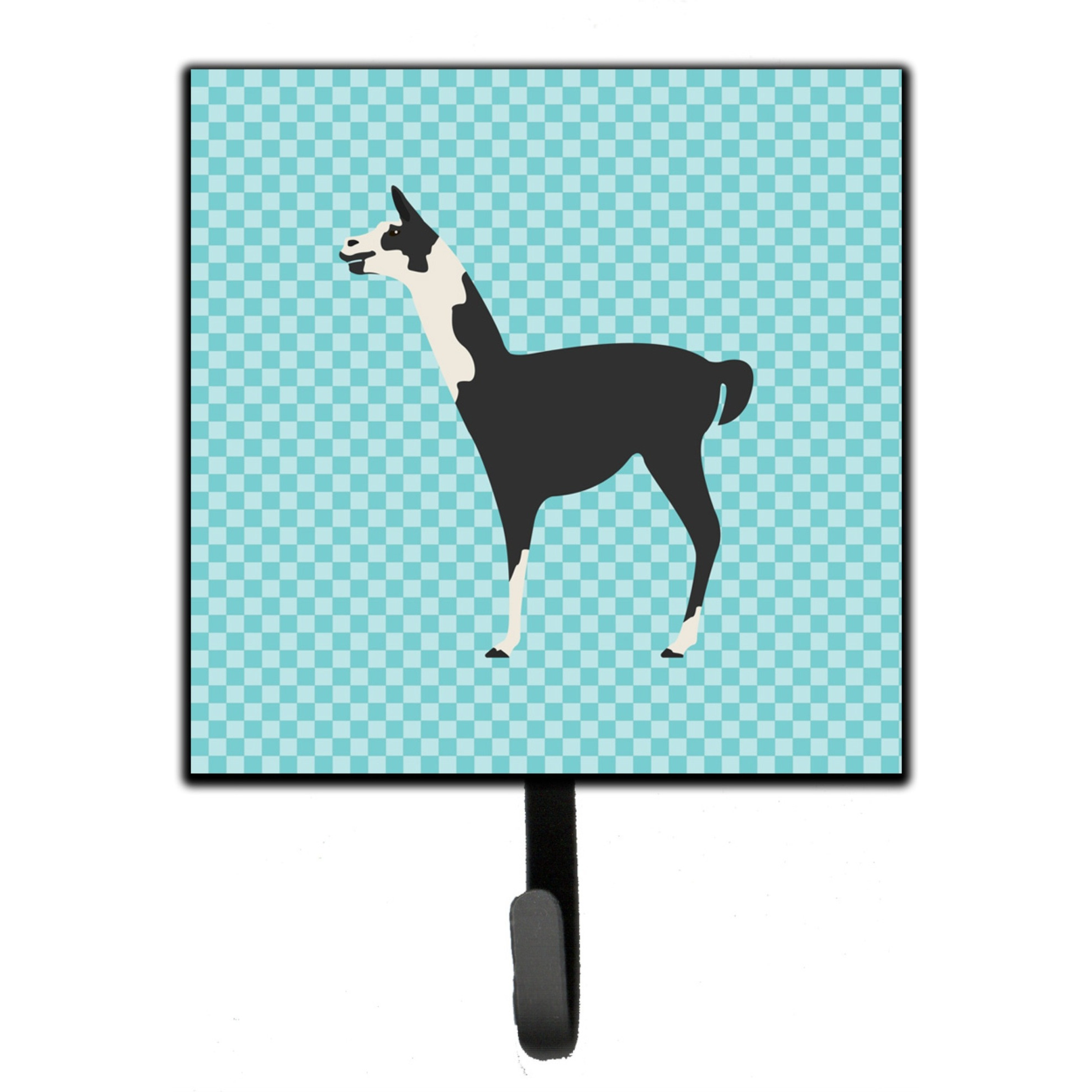 &quotCaroline's Treasures Llama Q' Ara Blue Check Wall Hook, Small, Multicolor"