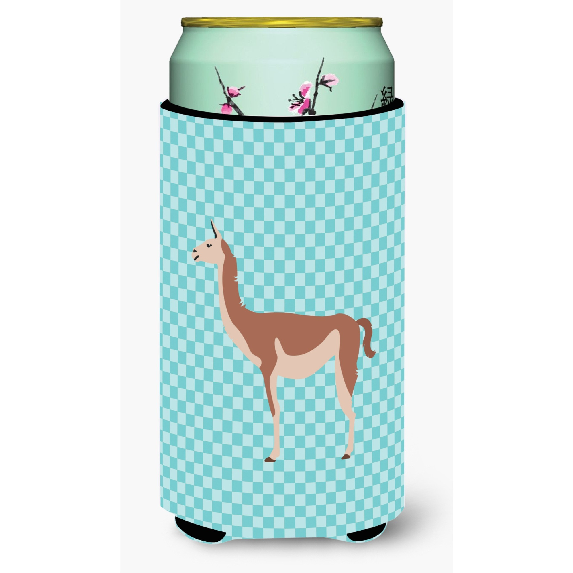 &quotCaroline's Treasures Guanaco Blue Check Decorative Can Hugger, Tall Boy, Multicolor"