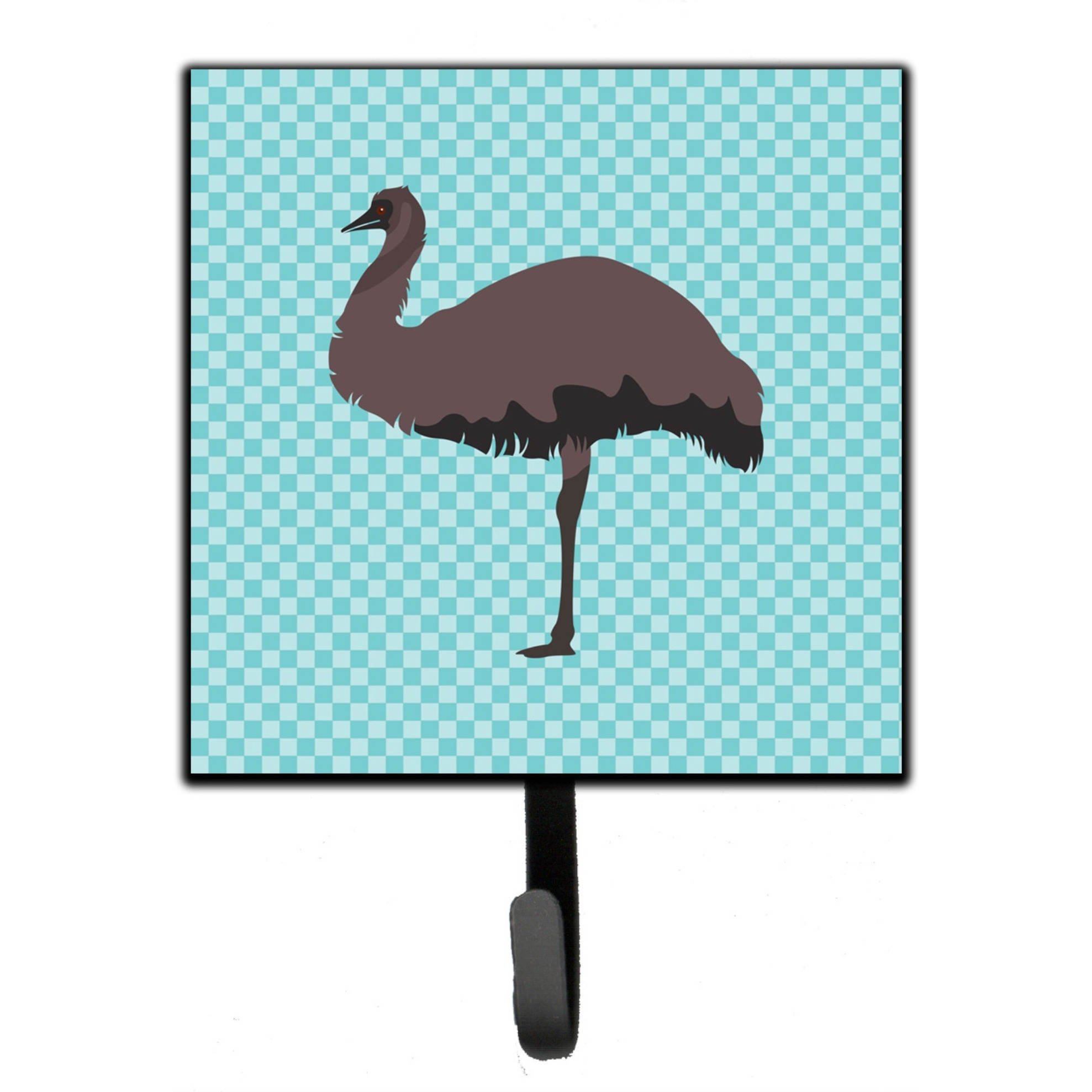 &quotCaroline's Treasures Emu Blue Check Wall Hook, Small, Multicolor"