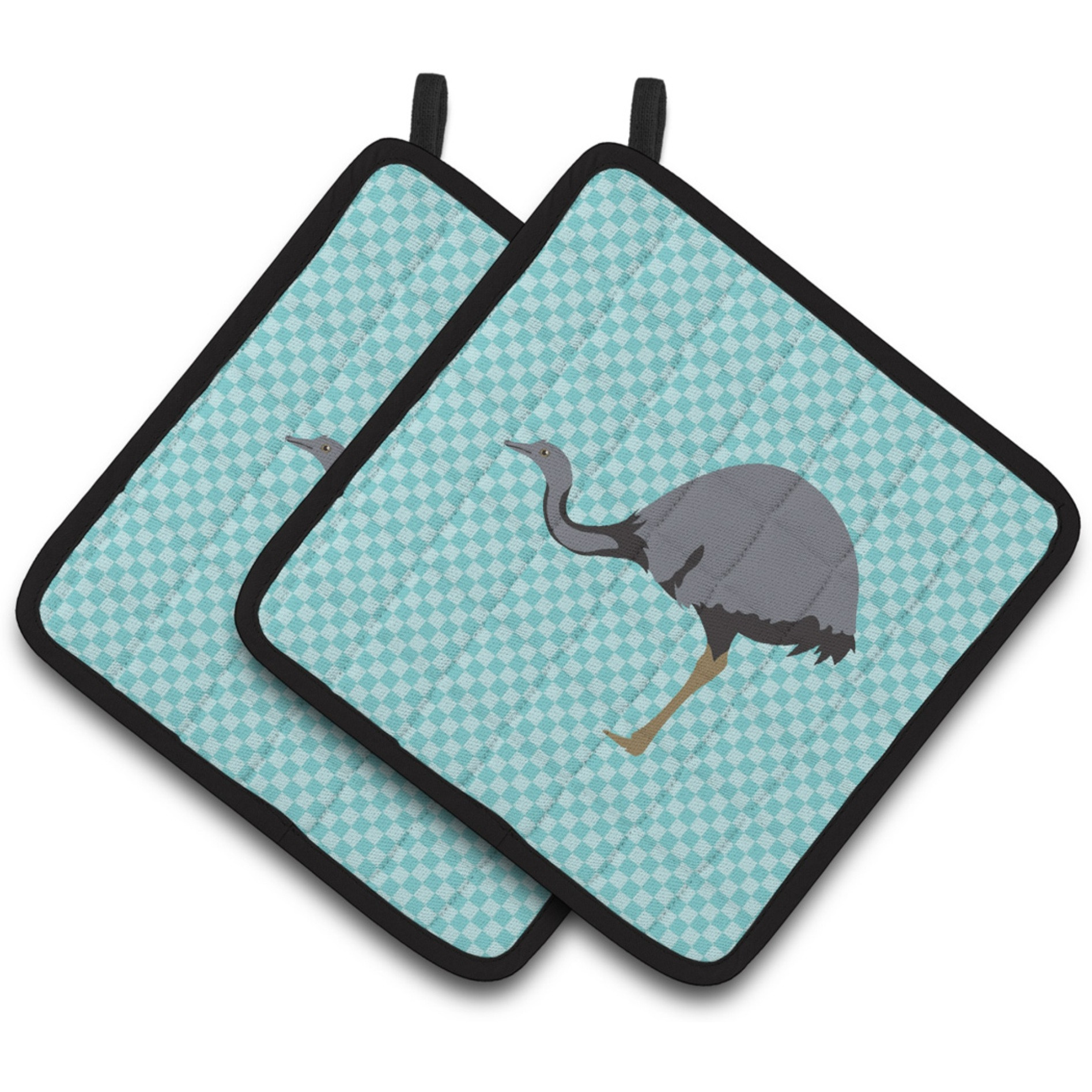 &quotCaroline's Treasures Rhea Blue Check Decorated Pot Holder, 7.5"" x 7.5"""