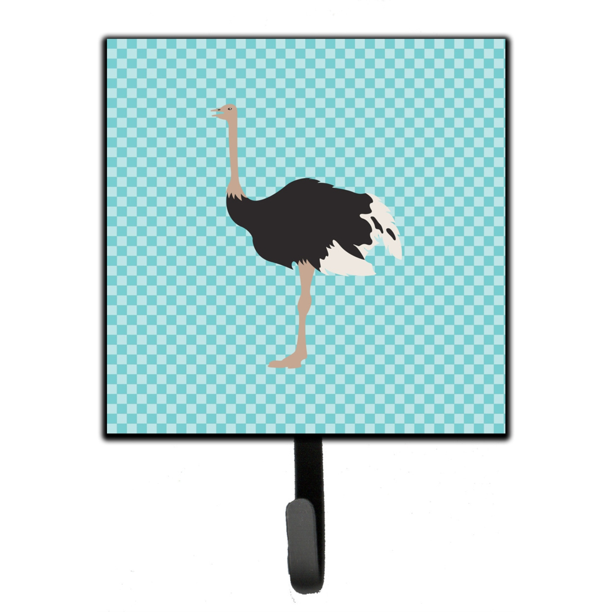 &quotCaroline's Treasures Common Ostrich Blue Check Wall Hook, Small, Multicolor"