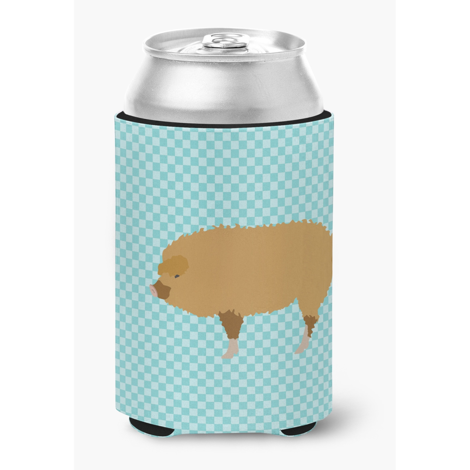 &quotCaroline's Treasures Hungarian Mangalica Pig Blue Check Decorative Can Hugger, Multicolor"