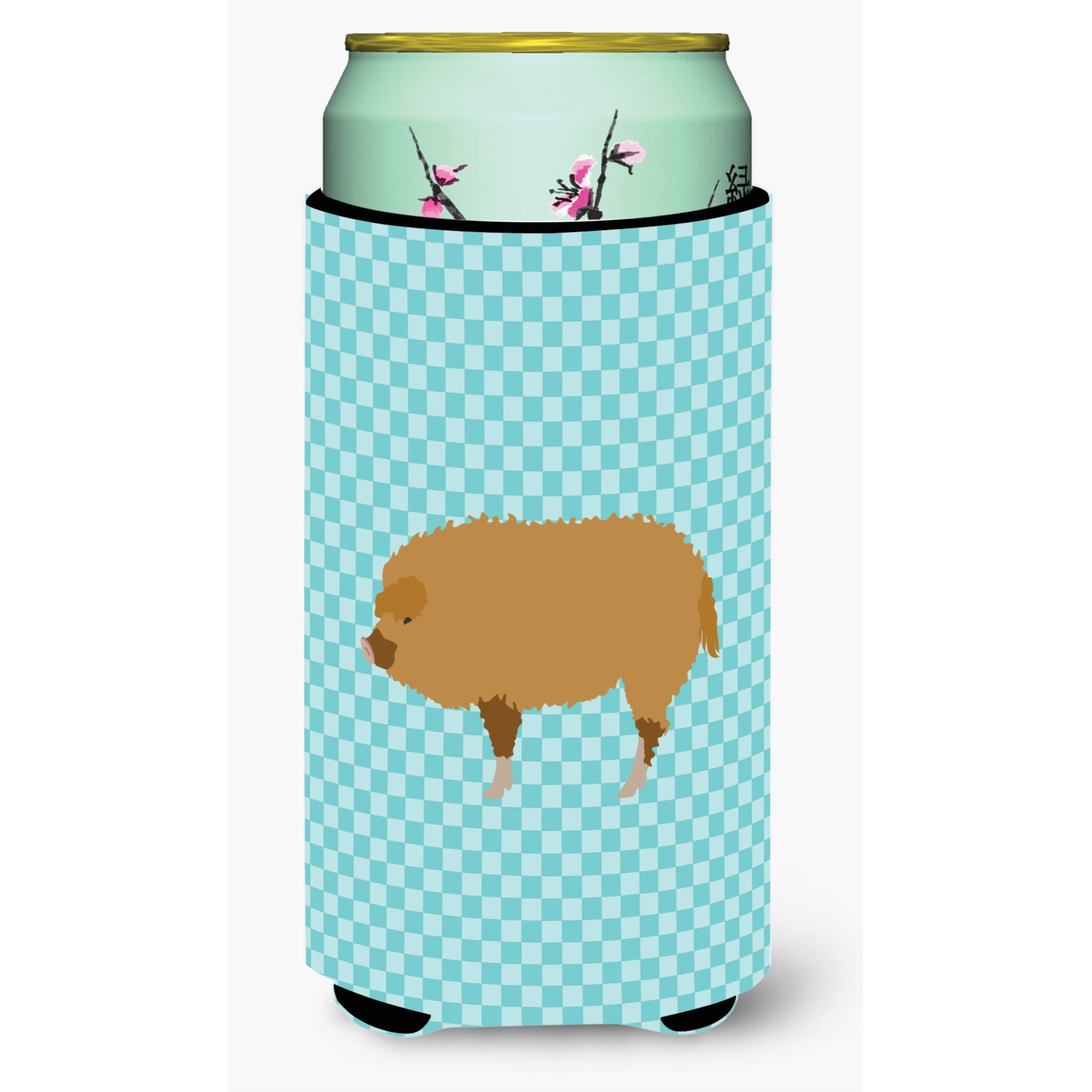 &quotCaroline's Treasures Hungarian Mangalica Pig Blue Check Decorative Can Hugger, Tall Boy, Multicolor"