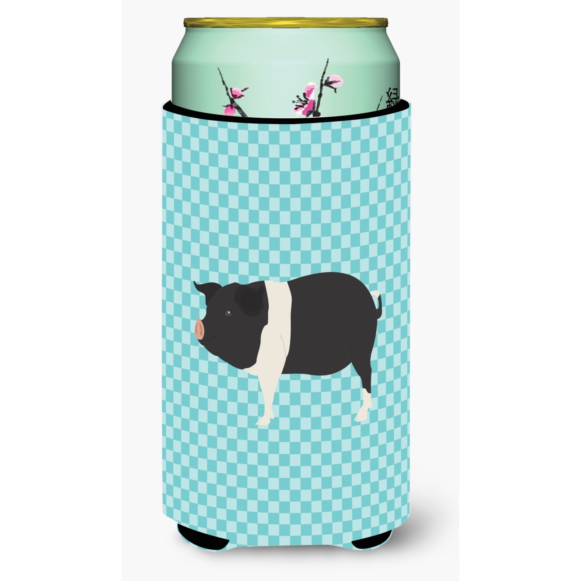 &quotCaroline's Treasures Hampshire Pig Blue Check Decorative Can Hugger, Tall Boy, Multicolor"