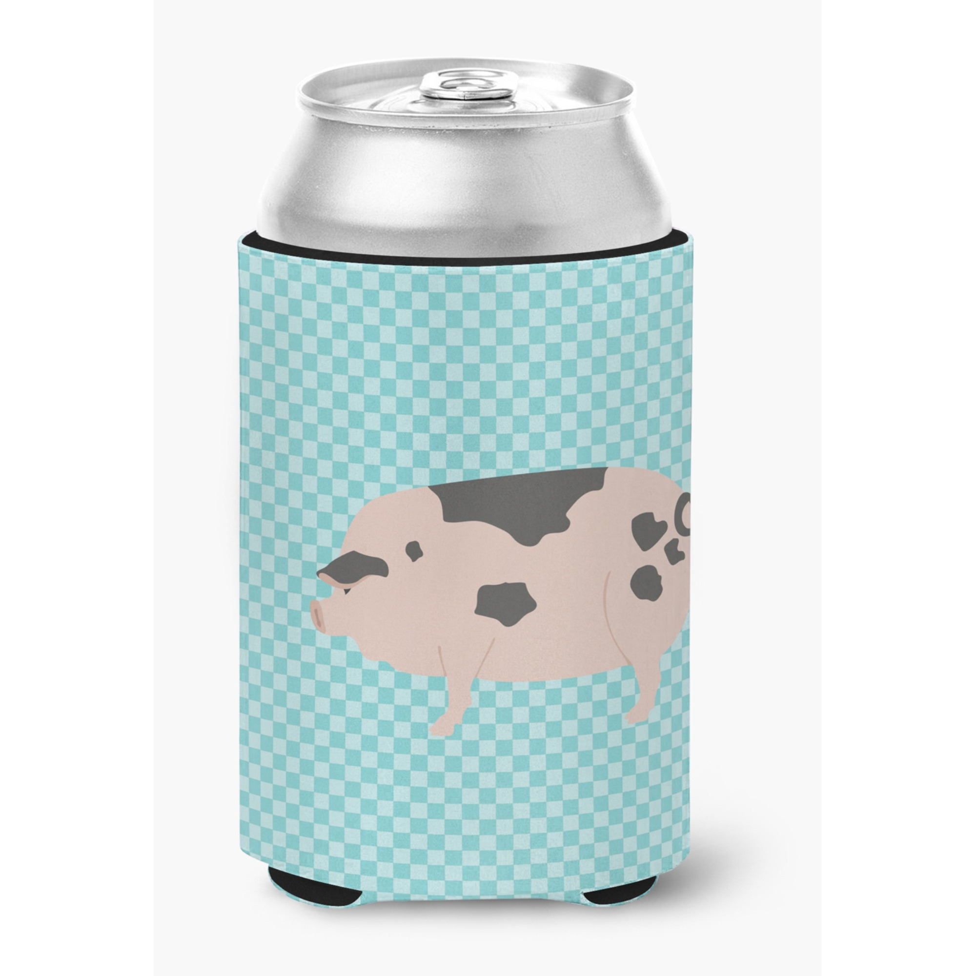 &quotCaroline's Treasures Gloucester Old Spot Pig Blue Check Decorative Can Hugger, Multicolor"