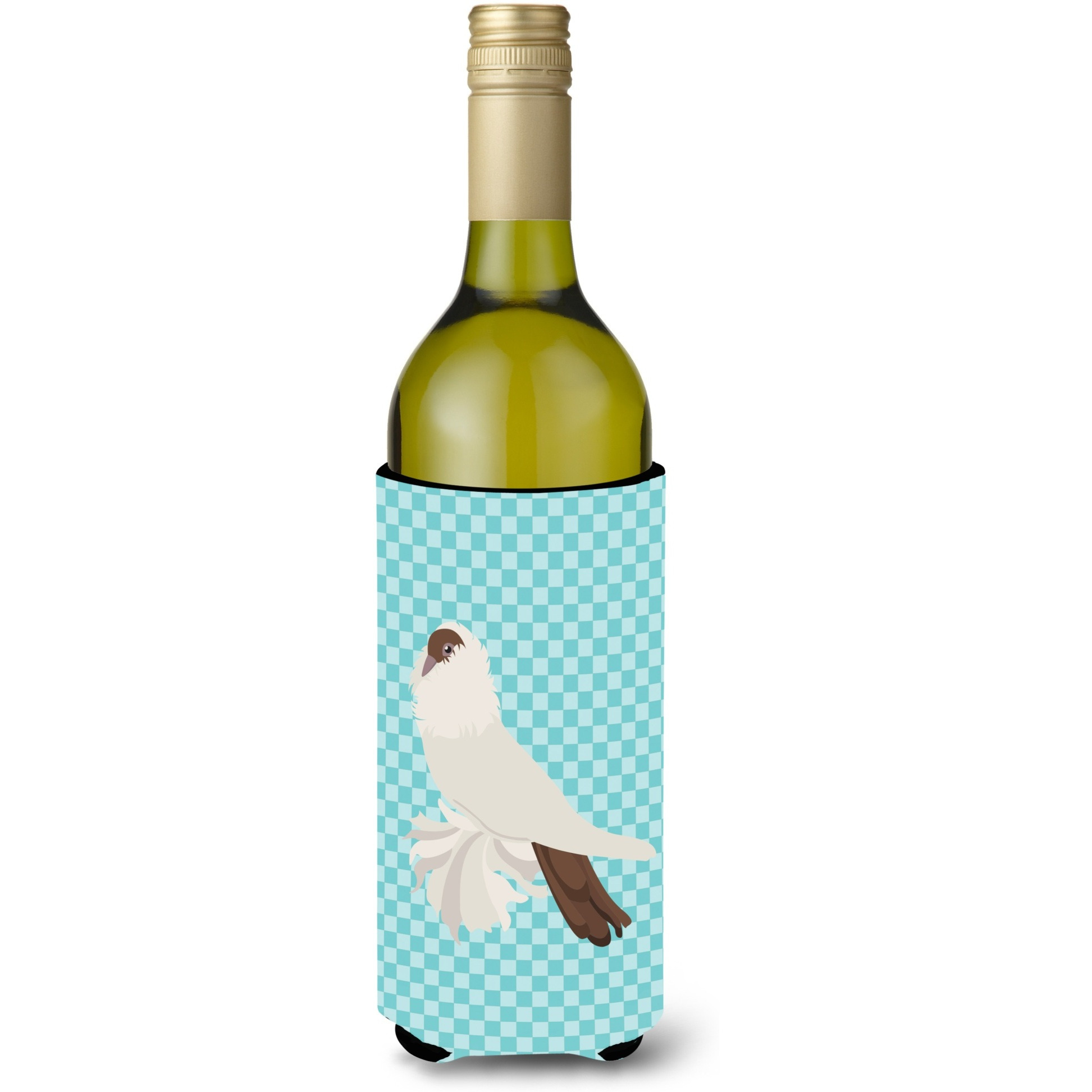 &quotCaroline's Treasures German Helmet Pigeon Blue Check Decorative Bottle Hugger, 750 ml, Multicolor"