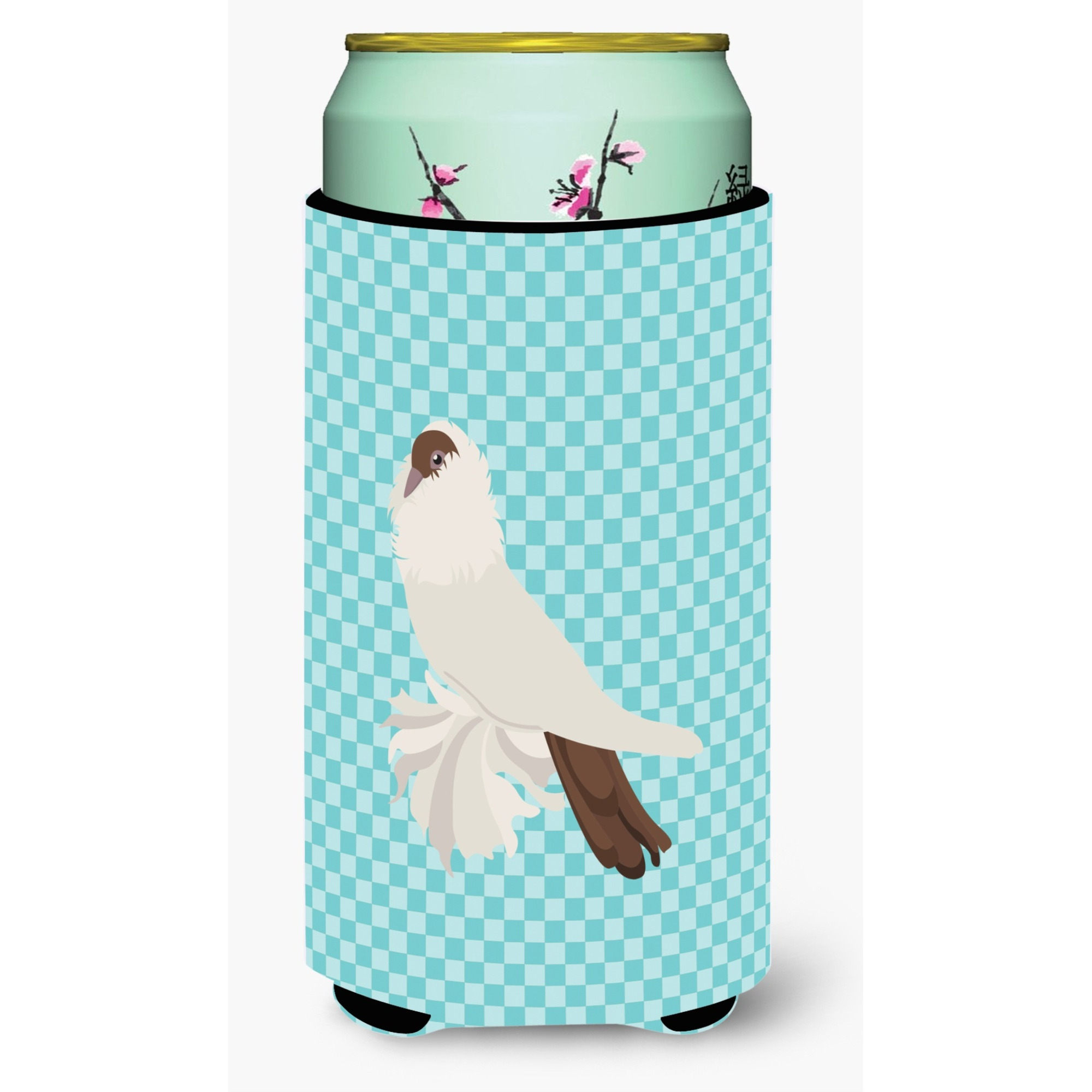 &quotCaroline's Treasures German Helmet Pigeon Blue Check Decorative Can Hugger, Tall Boy, Multicolor"
