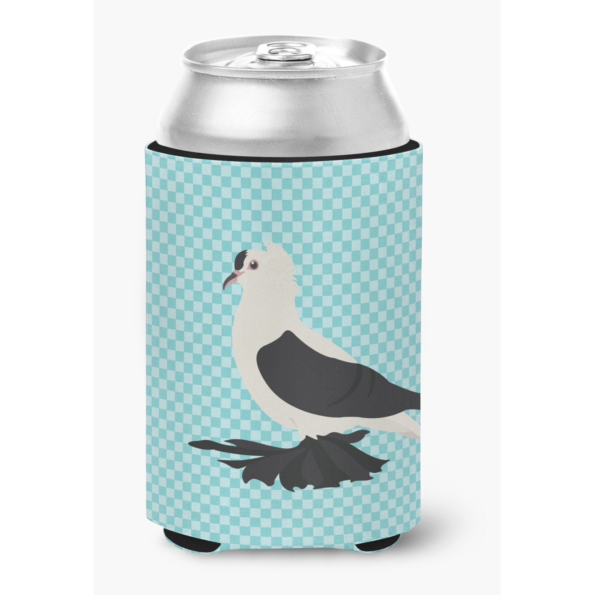&quotCaroline's Treasures Saxon Fairy Swallow Pigeon Blue Check Decorative Can Hugger, Multicolor"