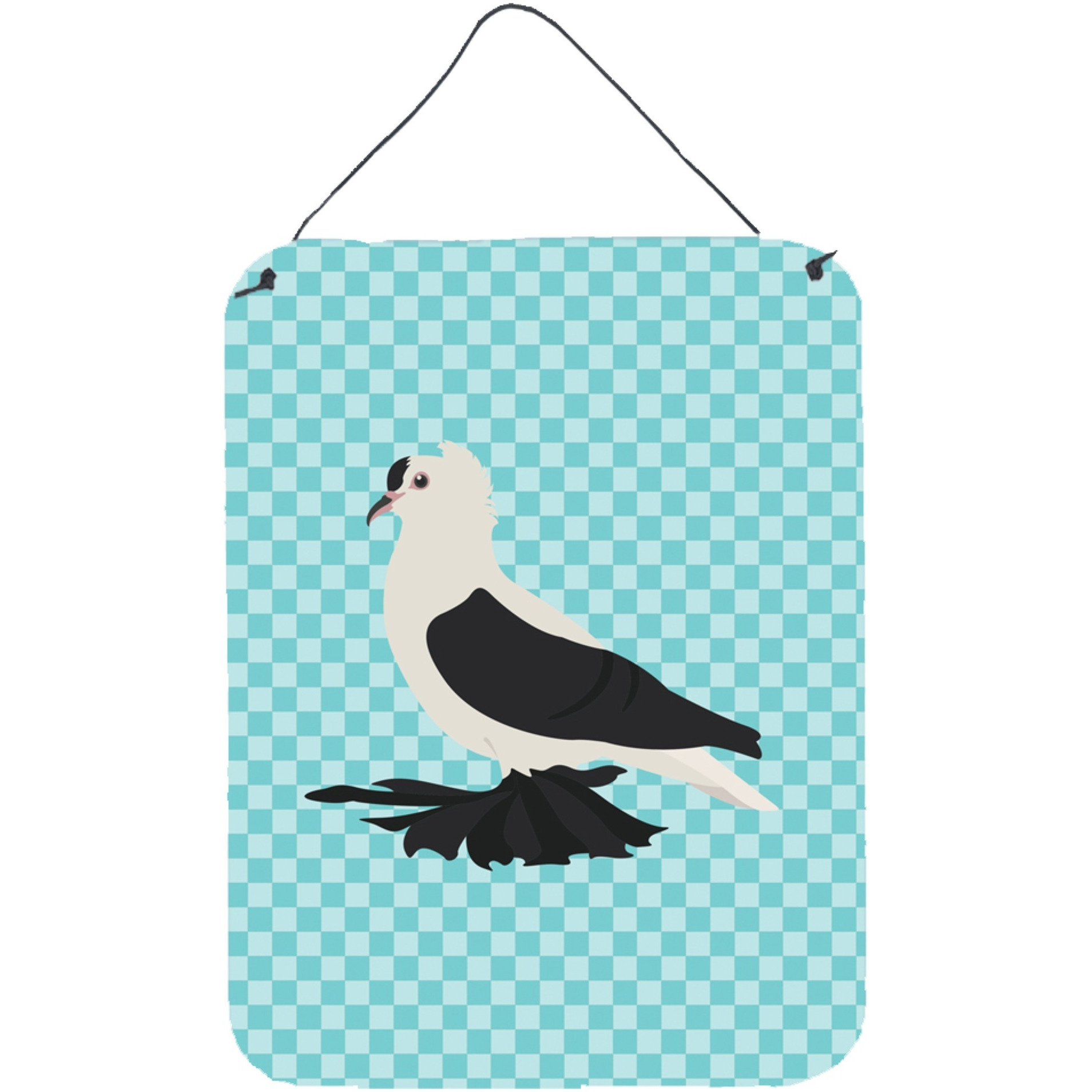 &quotCaroline's Treasures Saxon Fairy Swallow Pigeon Blue Check Metal Print, 16hx12w, Multicolor"