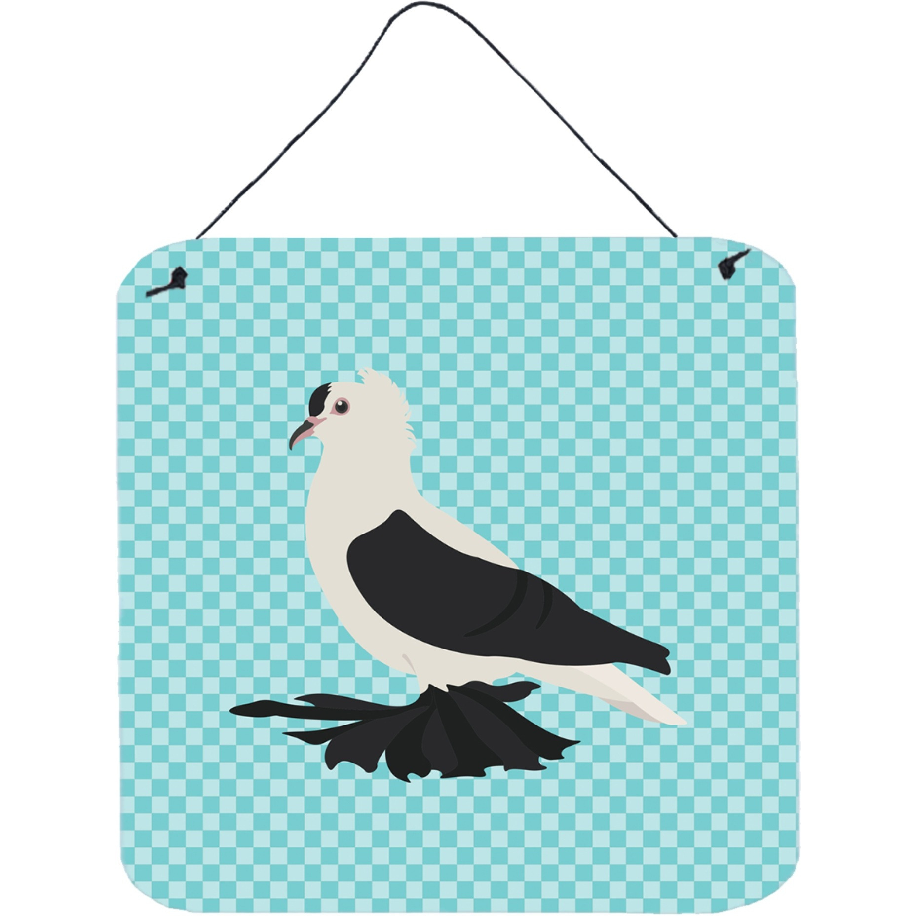 &quotCaroline's Treasures Blue Saxon Fairy Swallow Pigeon Check Metal Print, 6"" H x 6"" W"