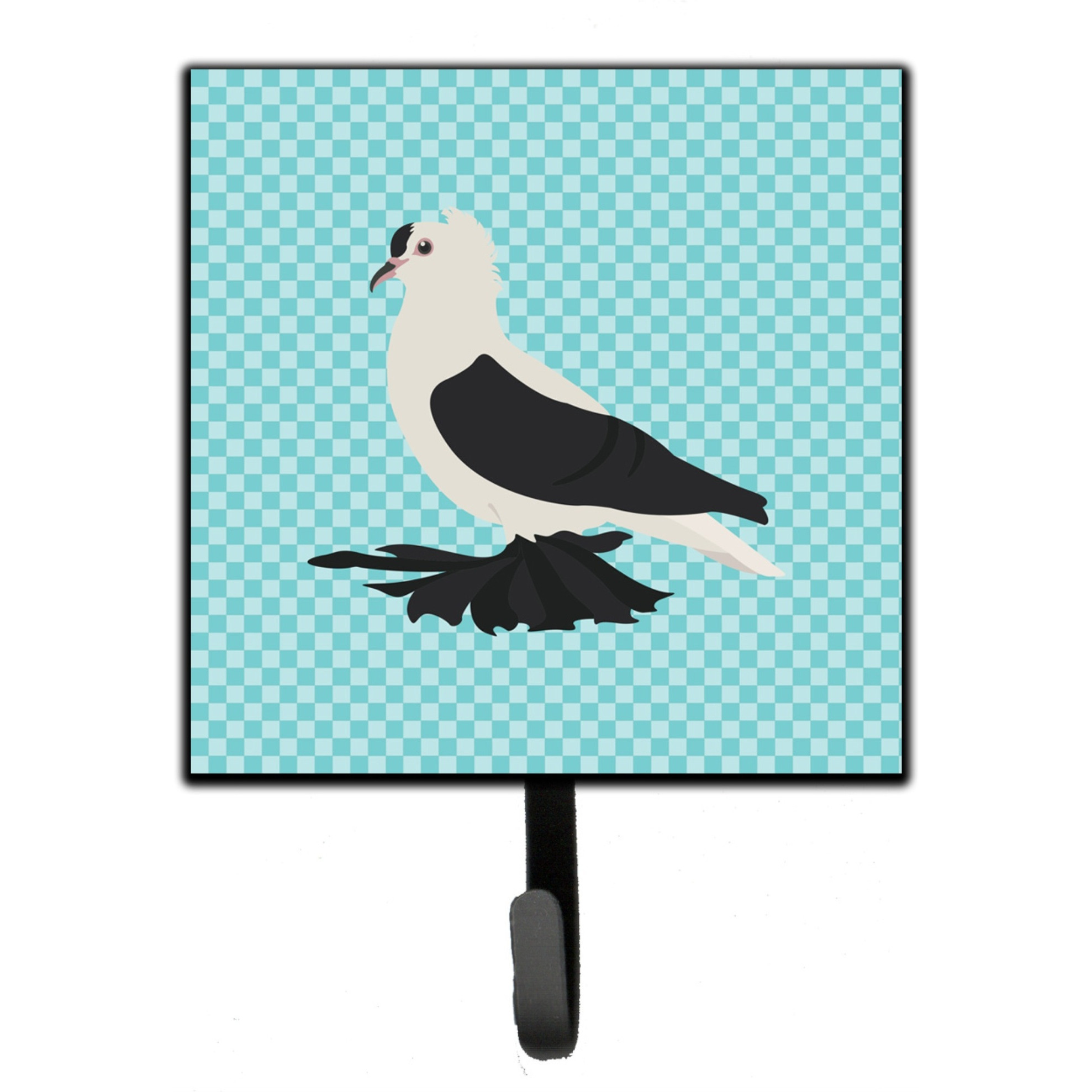 &quotCaroline's Treasures Saxon Fairy Swallow Pigeon Blue Check Wall Hook, Small, Multicolor"