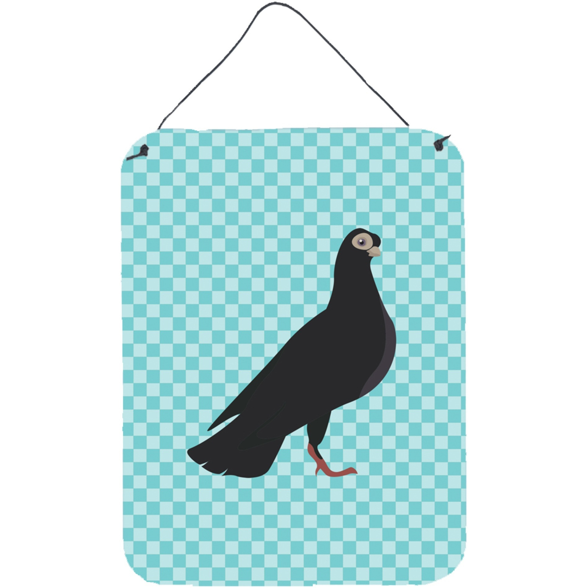 &quotCaroline's Treasures Budapest Highflyer Pigeon Blue Check Metal Print, 16hx12w, Multicolor"