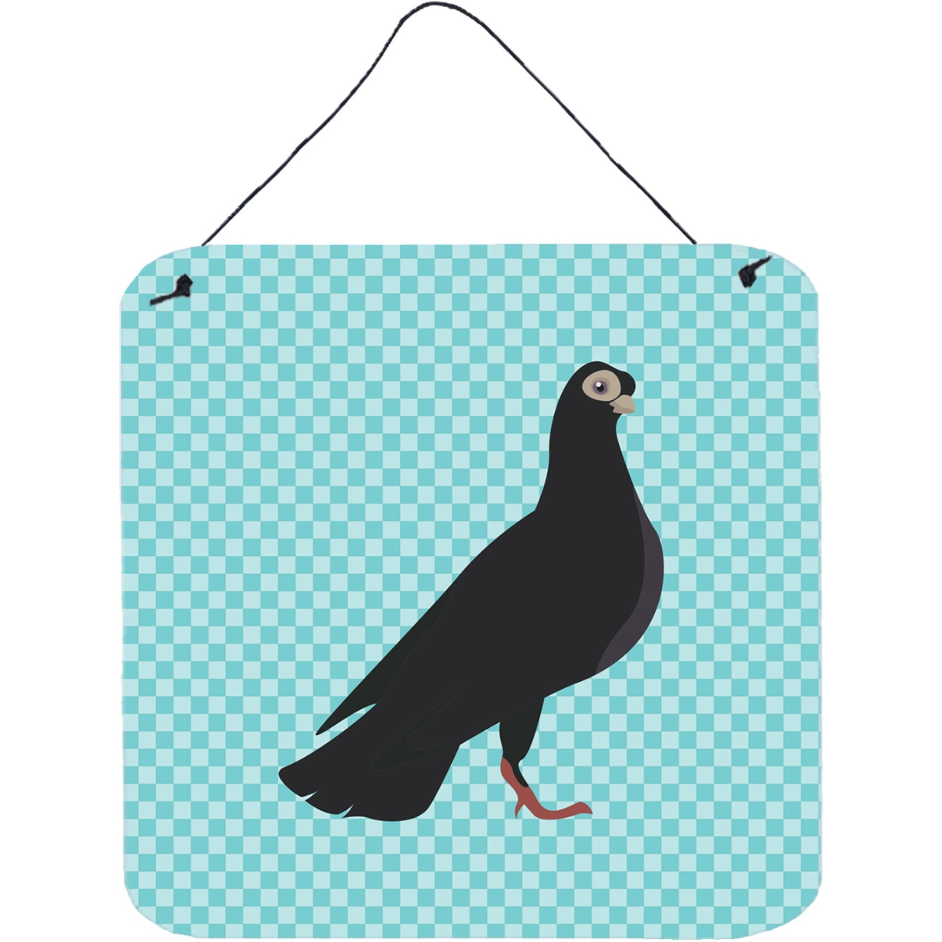 &quotCaroline's Treasures Blue Budapest Highflyer Pigeon Check Metal Print, 6"" H x 6"" W"