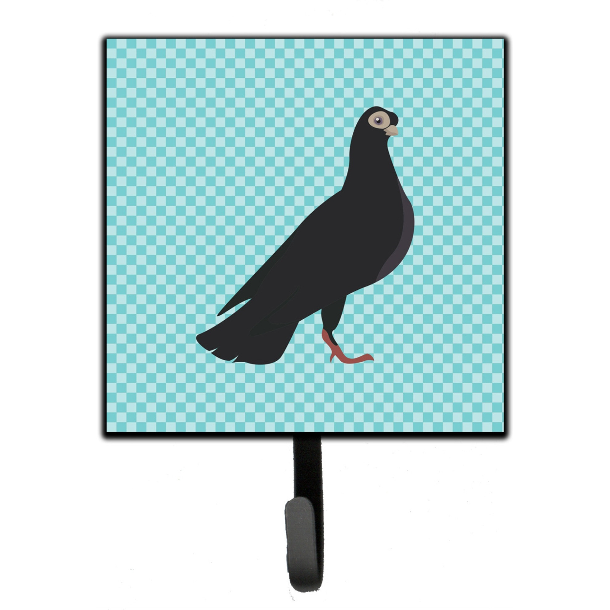 &quotCaroline's Treasures Budapest Highflyer Pigeon Blue Check Wall Hook, Small, Multicolor"