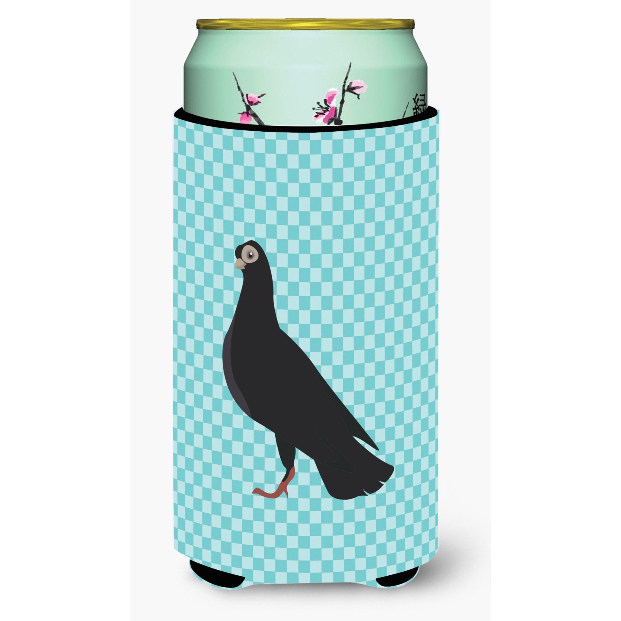 &quotCaroline's Treasures Budapest Highflyer Pigeon Blue Check Decorative Can Hugger, Tall Boy, Multicolor"