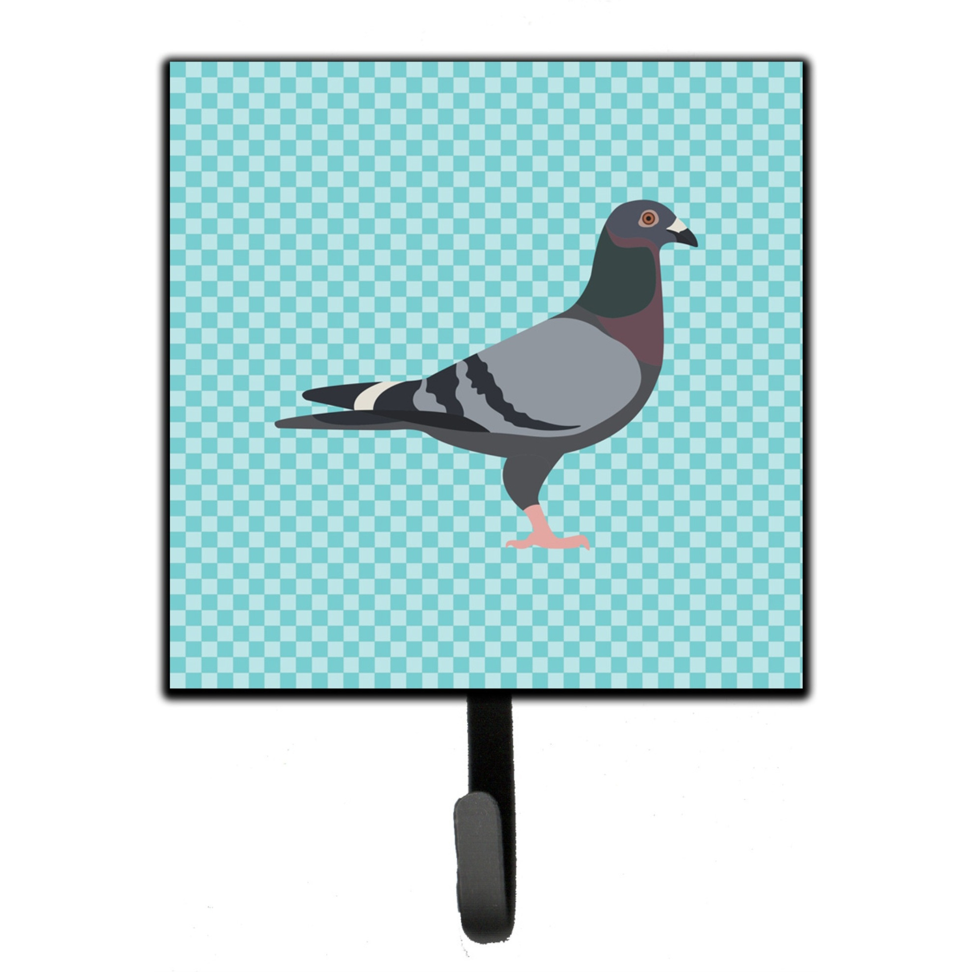&quotCaroline's Treasures Racing Pigeon Blue Check Wall Hook, Small, Multicolor"