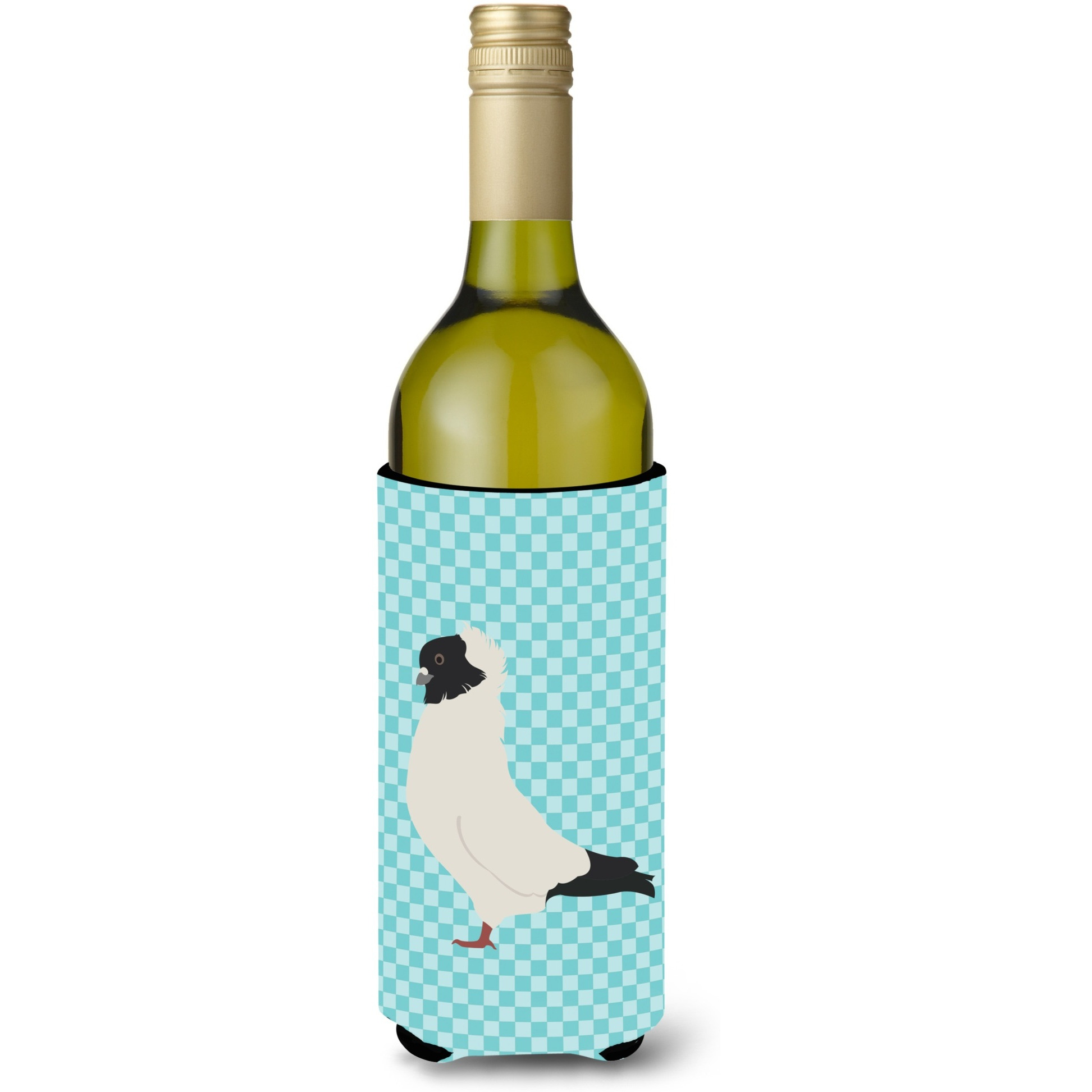 &quotCaroline's Treasures Nun Pigeon Blue Check Decorative Bottle Hugger, 750 ml, Multicolor"