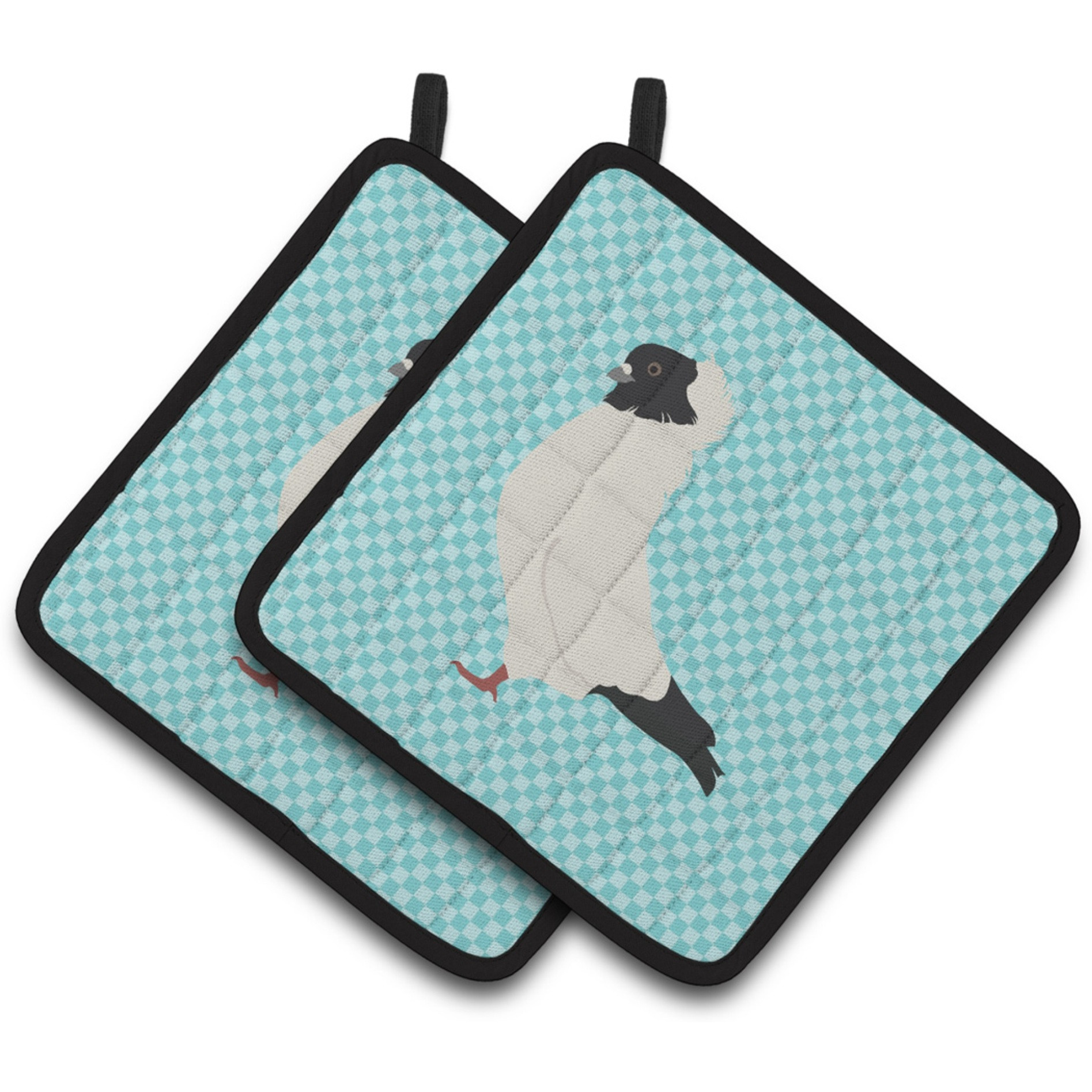 &quotCaroline's Treasures Nun Pigeon Blue Check Decorated Pot Holder, 7.5"" x 7.5"""