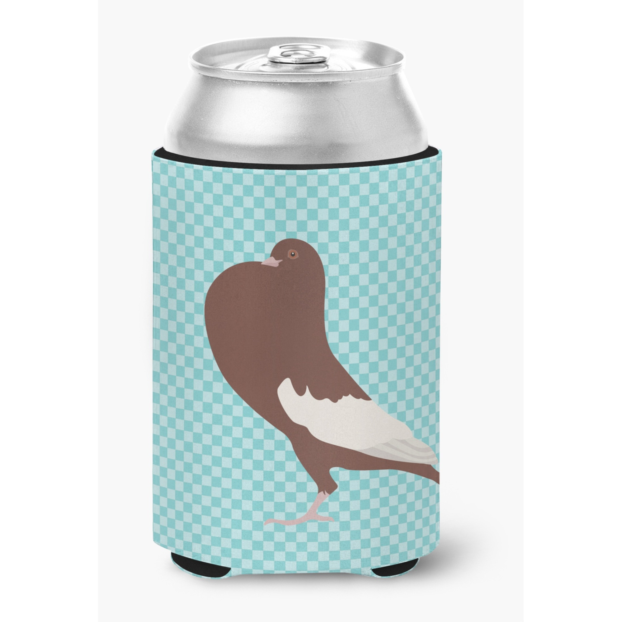 &quotCaroline's Treasures English Pouter Pigeon Blue Check Decorative Can Hugger, Multicolor"
