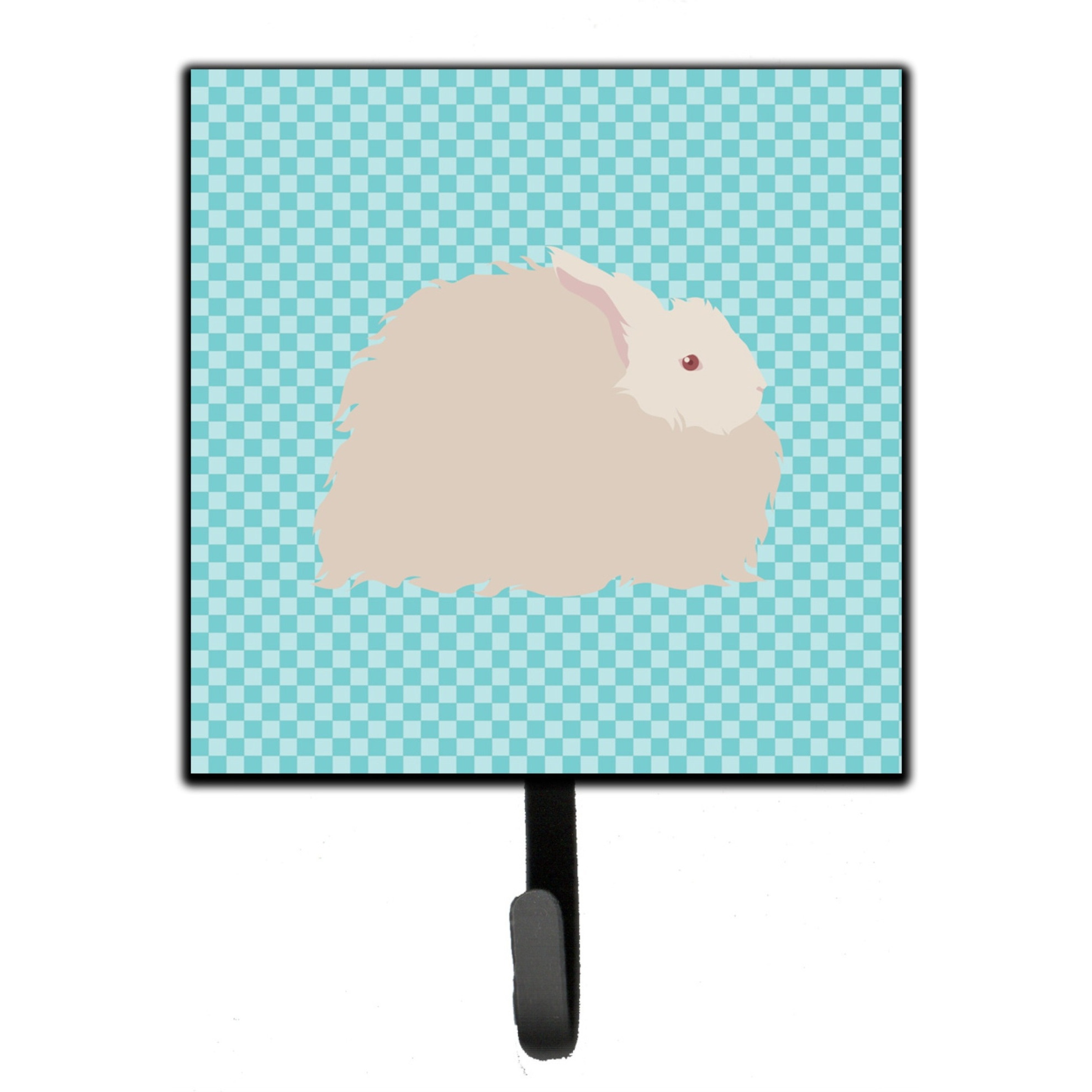 &quotCaroline's Treasures Fluffy Angora Rabbit Blue Check Wall Hook, Small, Multicolor"