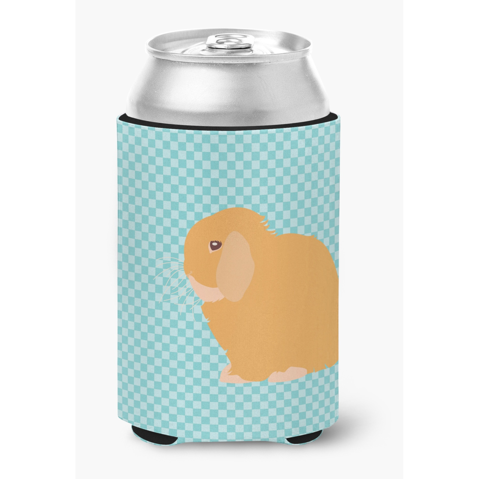 &quotCaroline's Treasures Holland Lop Rabbit Blue Check Decorative Can Hugger, Multicolor"