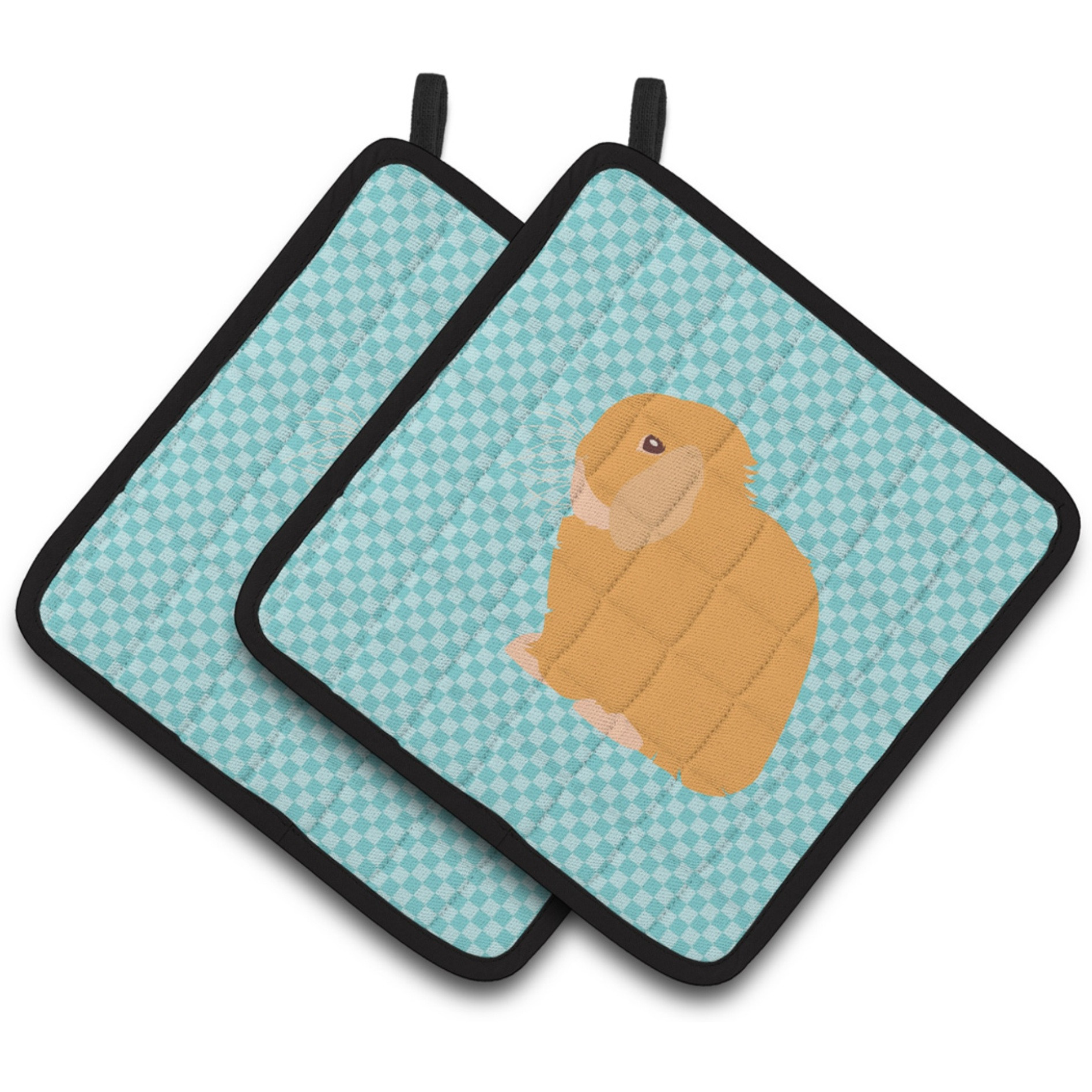 &quotCaroline's Treasures Holland Lop Rabbit Blue Check Decorated Pot Holder, 7.5"" x 7.5"""
