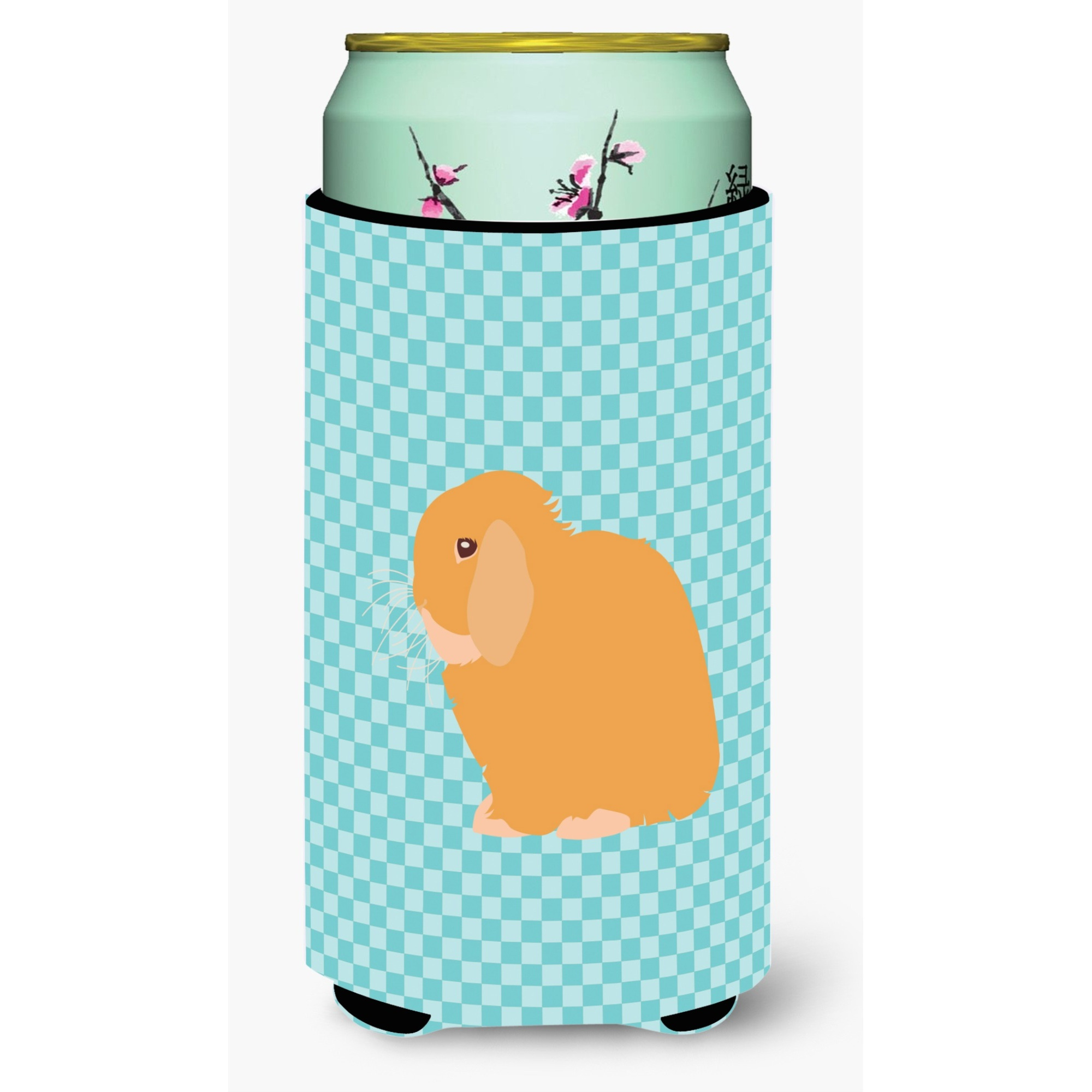 &quotCaroline's Treasures Holland Lop Rabbit Blue Check Decorative Can Hugger, Tall Boy, Multicolor"