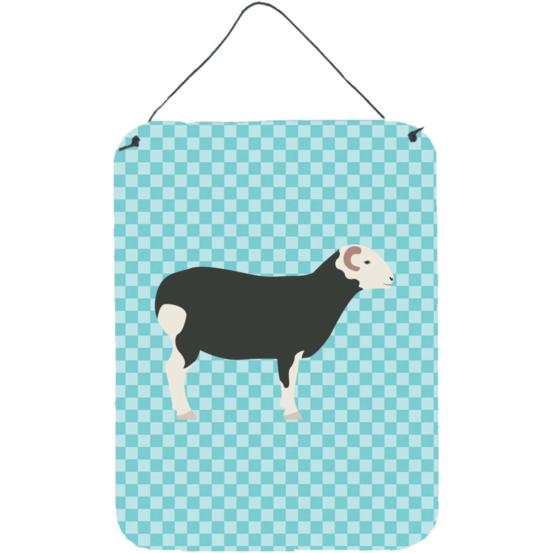 &quotCaroline's Treasures Herwick Sheep Blue Check Metal Print, 16hx12w, Multicolor"