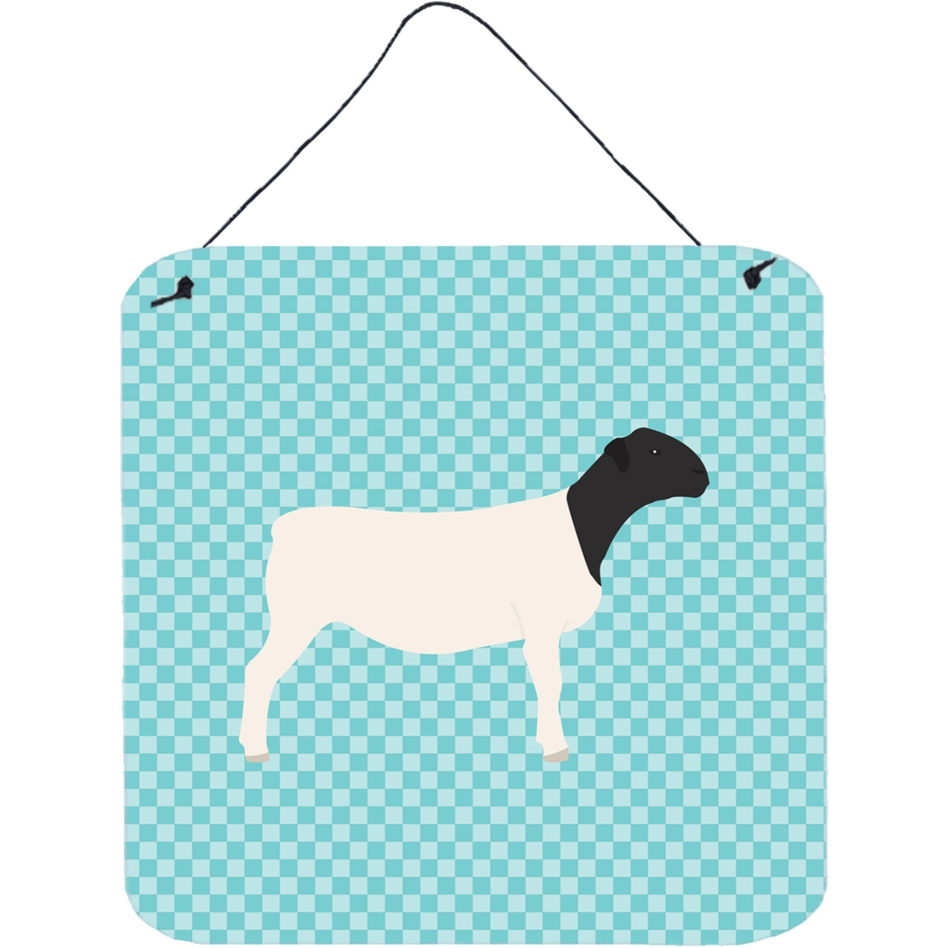 &quotCaroline's Treasures Blue Dorper Sheep Check Metal Print, 6"" H x 6"" W"
