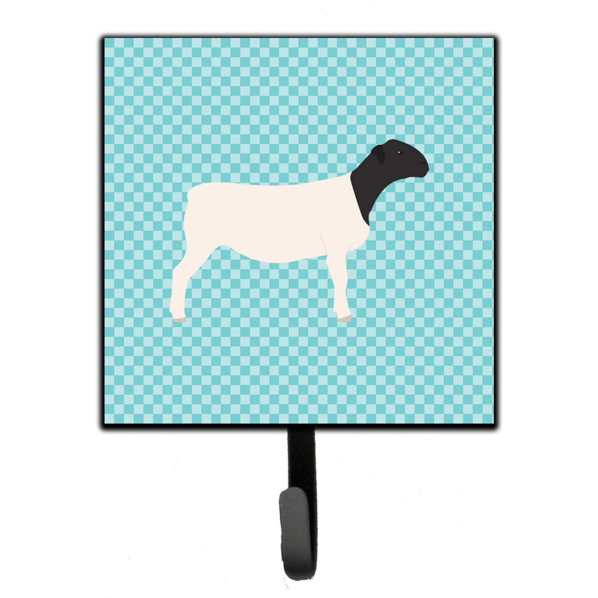 &quotCaroline's Treasures Dorper Sheep Blue Check Wall Hook, Small, Multicolor"
