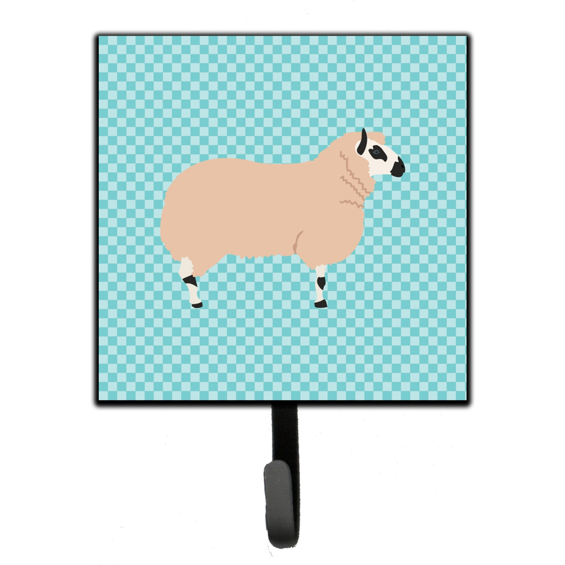 &quotCaroline's Treasures Kerry Hill Sheep Blue Check Wall Hook, Small, Multicolor"
