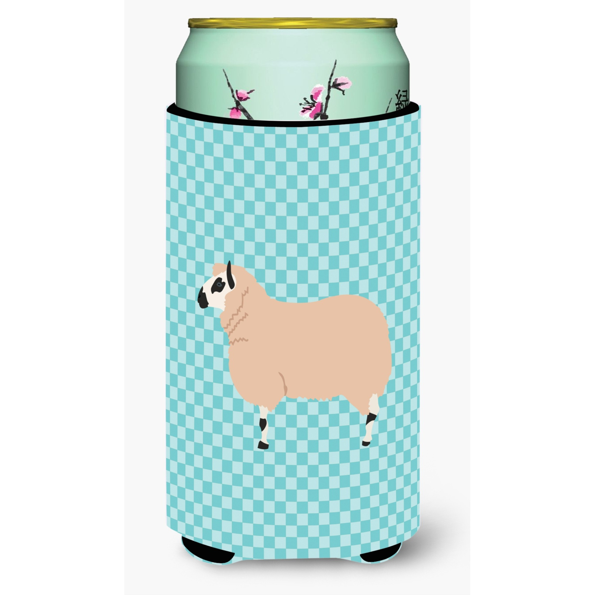 &quotCaroline's Treasures Kerry Hill Sheep Blue Check Decorative Can Hugger, Tall Boy, Multicolor"